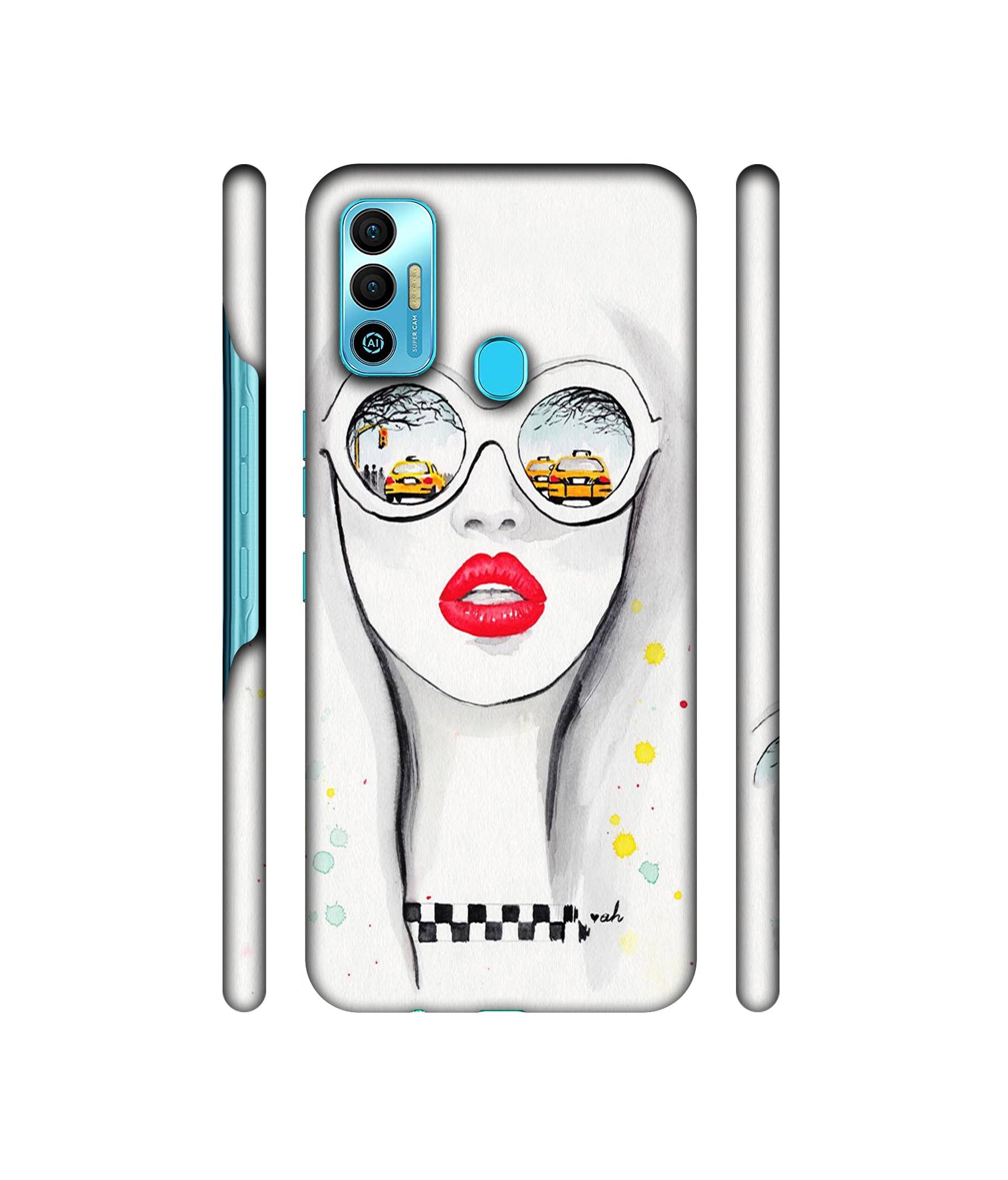 Girl Designer Hard Back Cover for Tecno Spark 7T