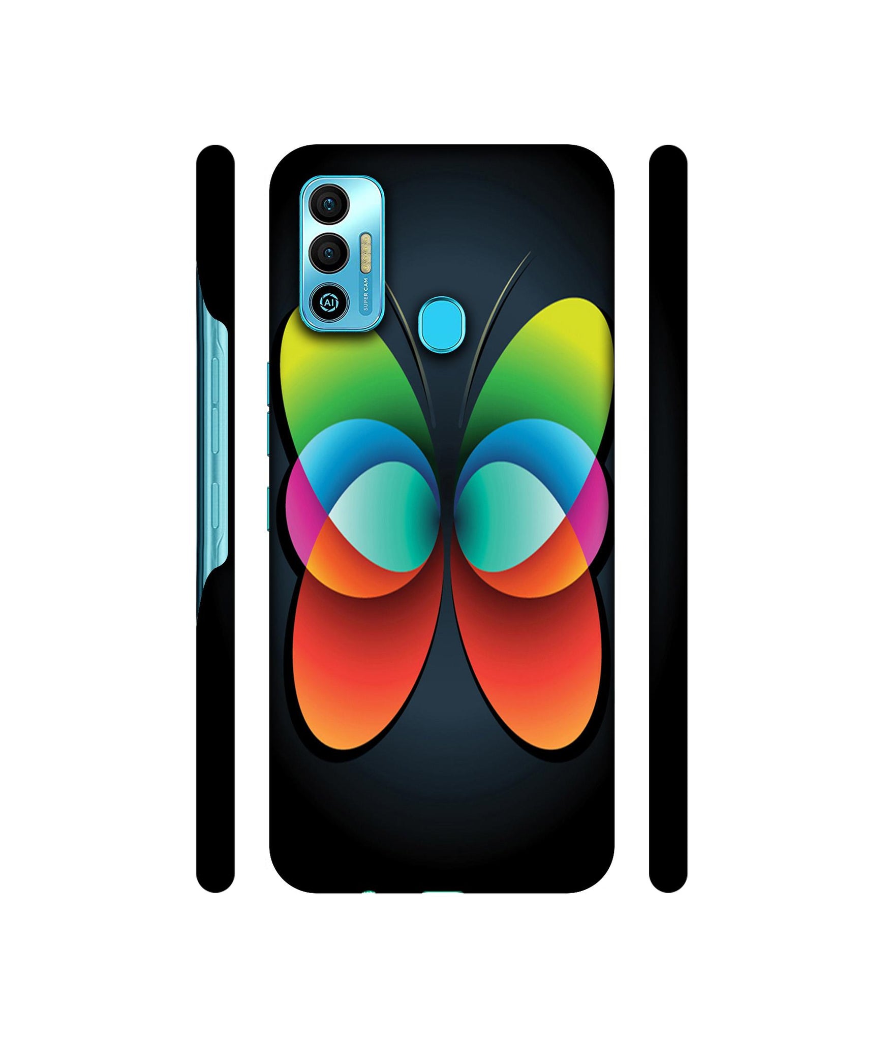 Colourfull Butterfly Designer Hard Back Cover for Tecno Spark 7T