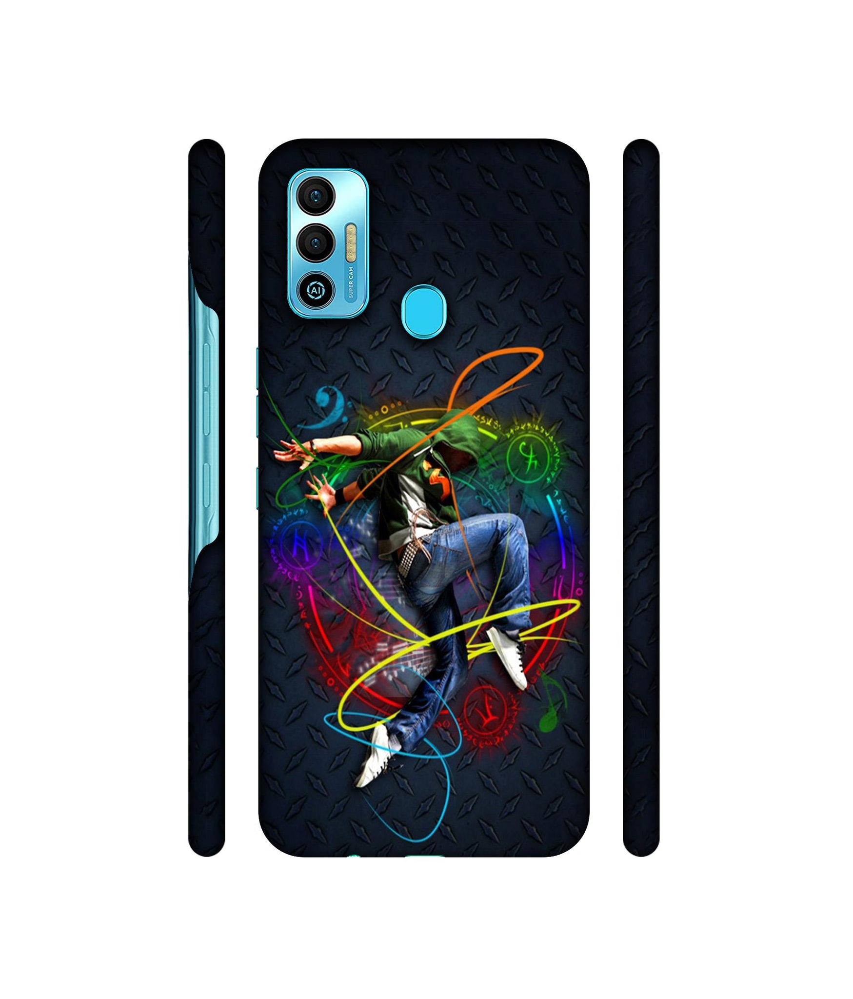 Boy With Music Designer Hard Back Cover for Tecno Spark 7T