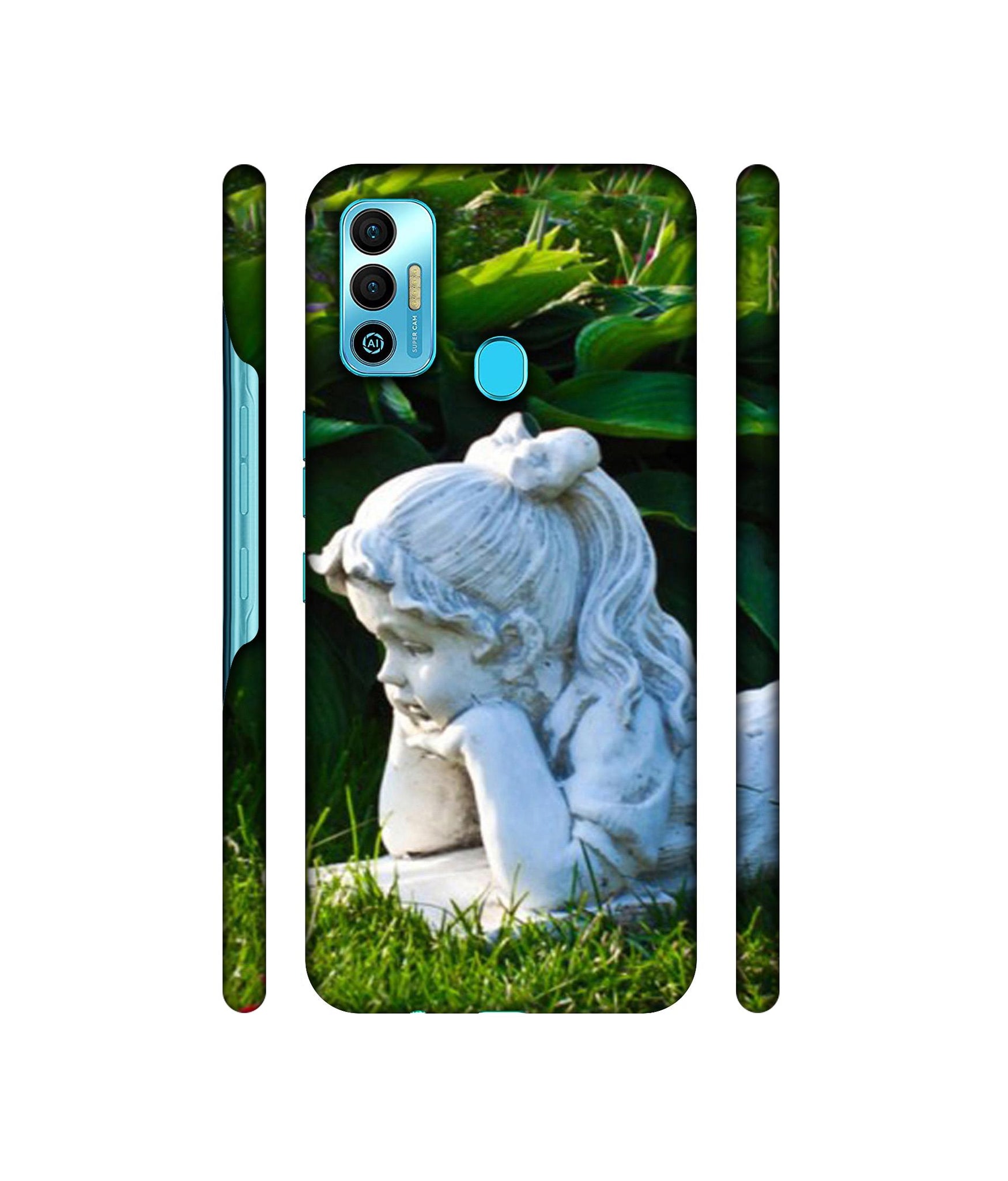 Statue of Girl Designer Hard Back Cover for Tecno Spark 7T