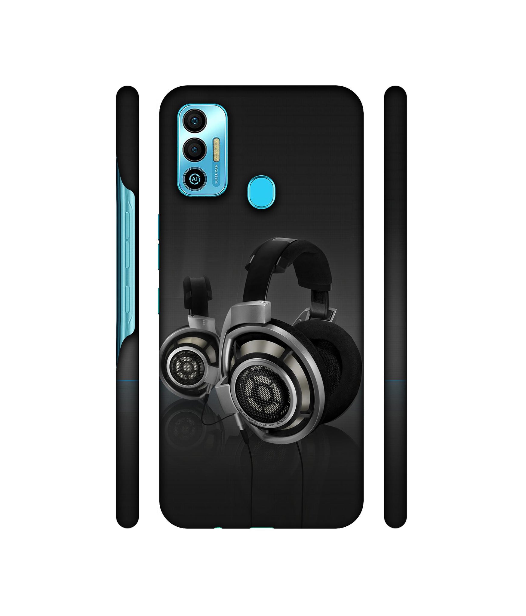 Head Phone Designer Hard Back Cover for Tecno Spark 7T