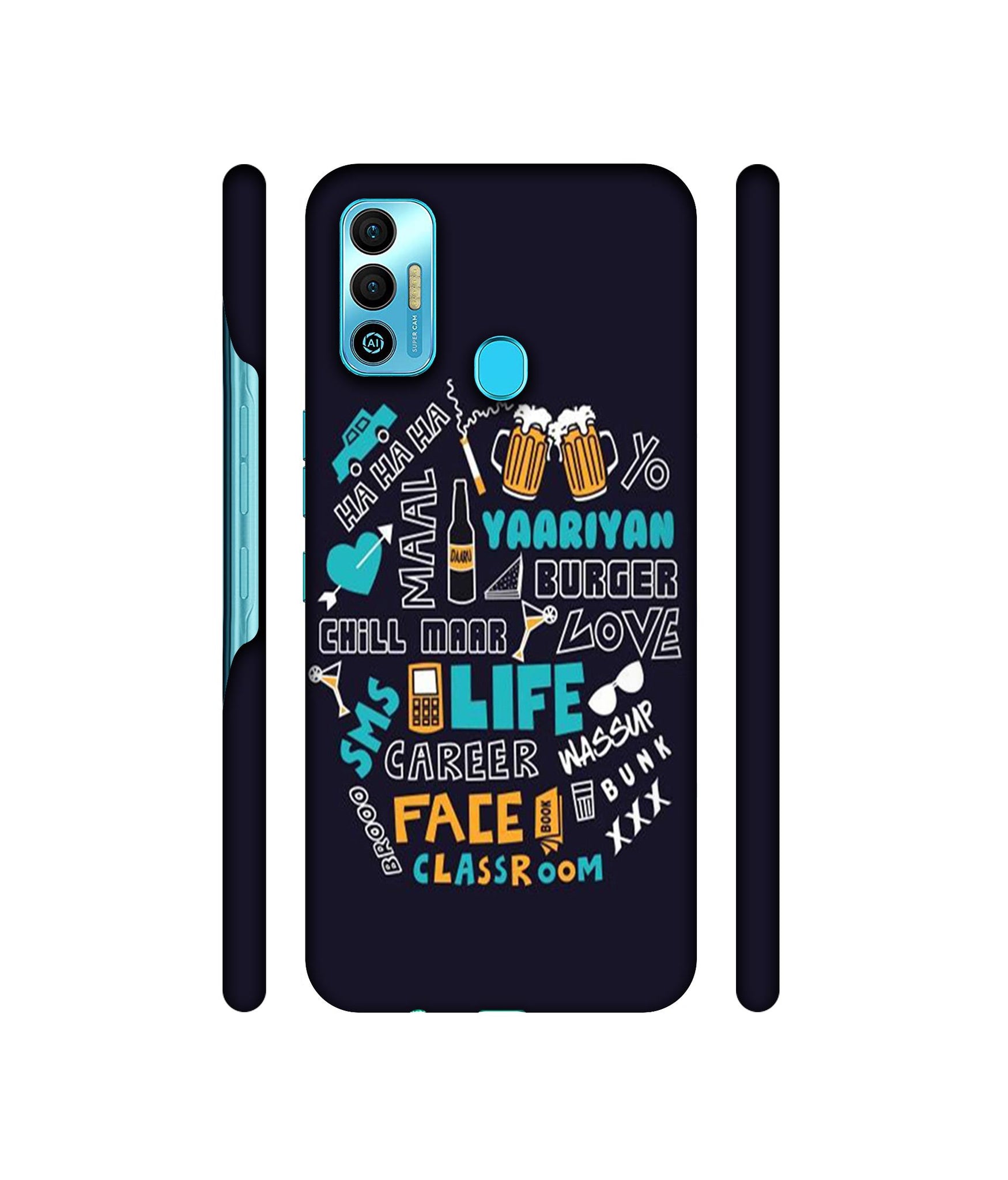 Funny Quote Designer Hard Back Cover for Tecno Spark 7T