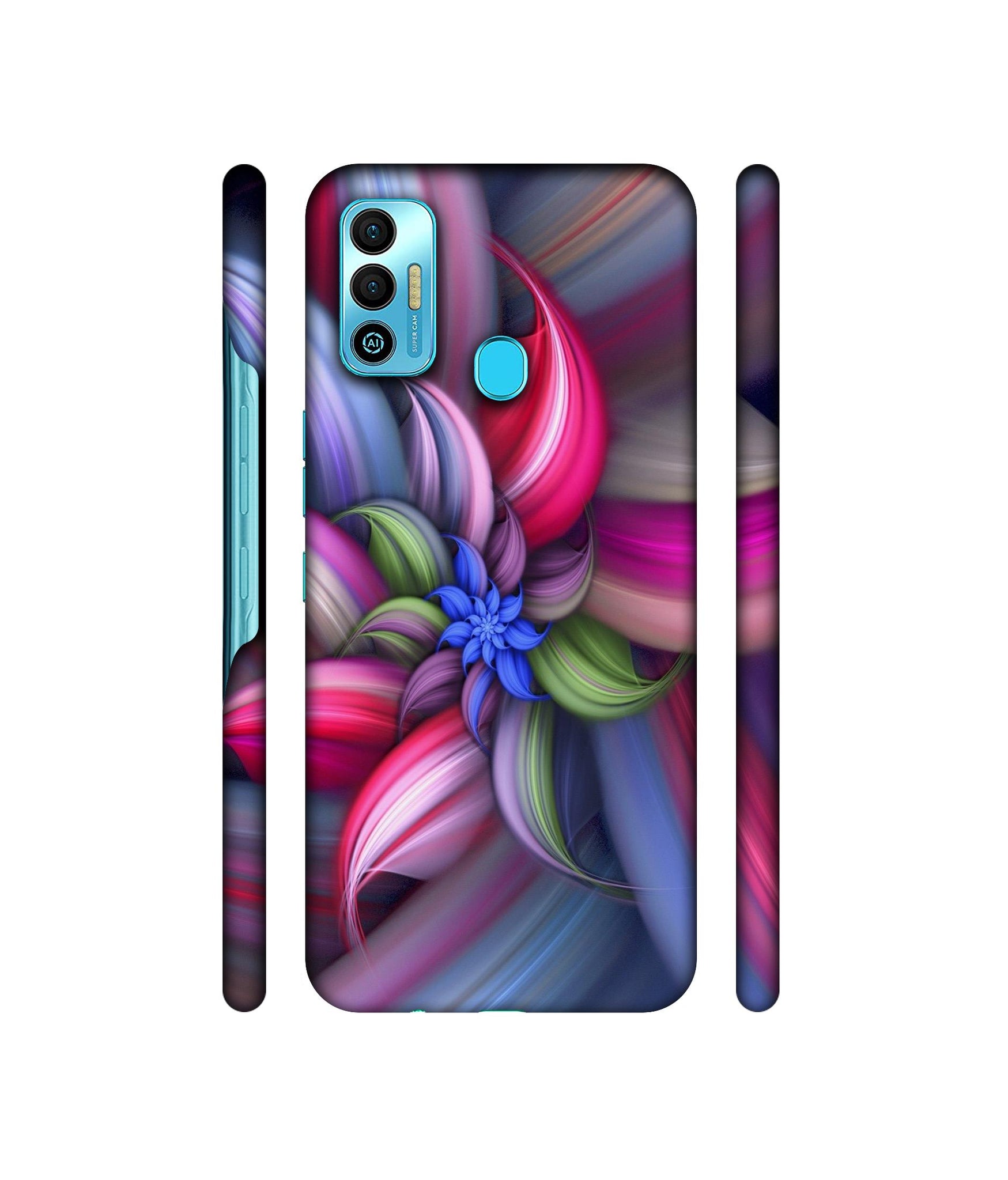 Colorful Flower Designer Hard Back Cover for Tecno Spark 7T