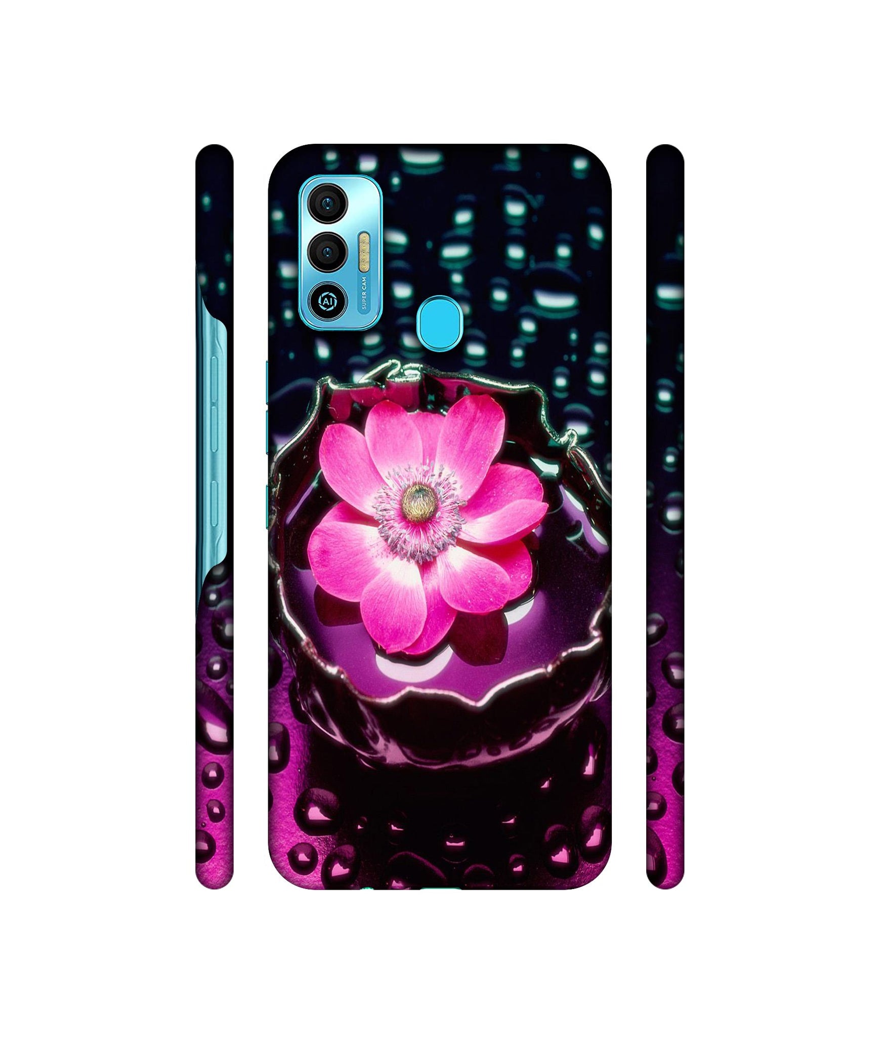 Flower in Water Designer Hard Back Cover for Tecno Spark 7T