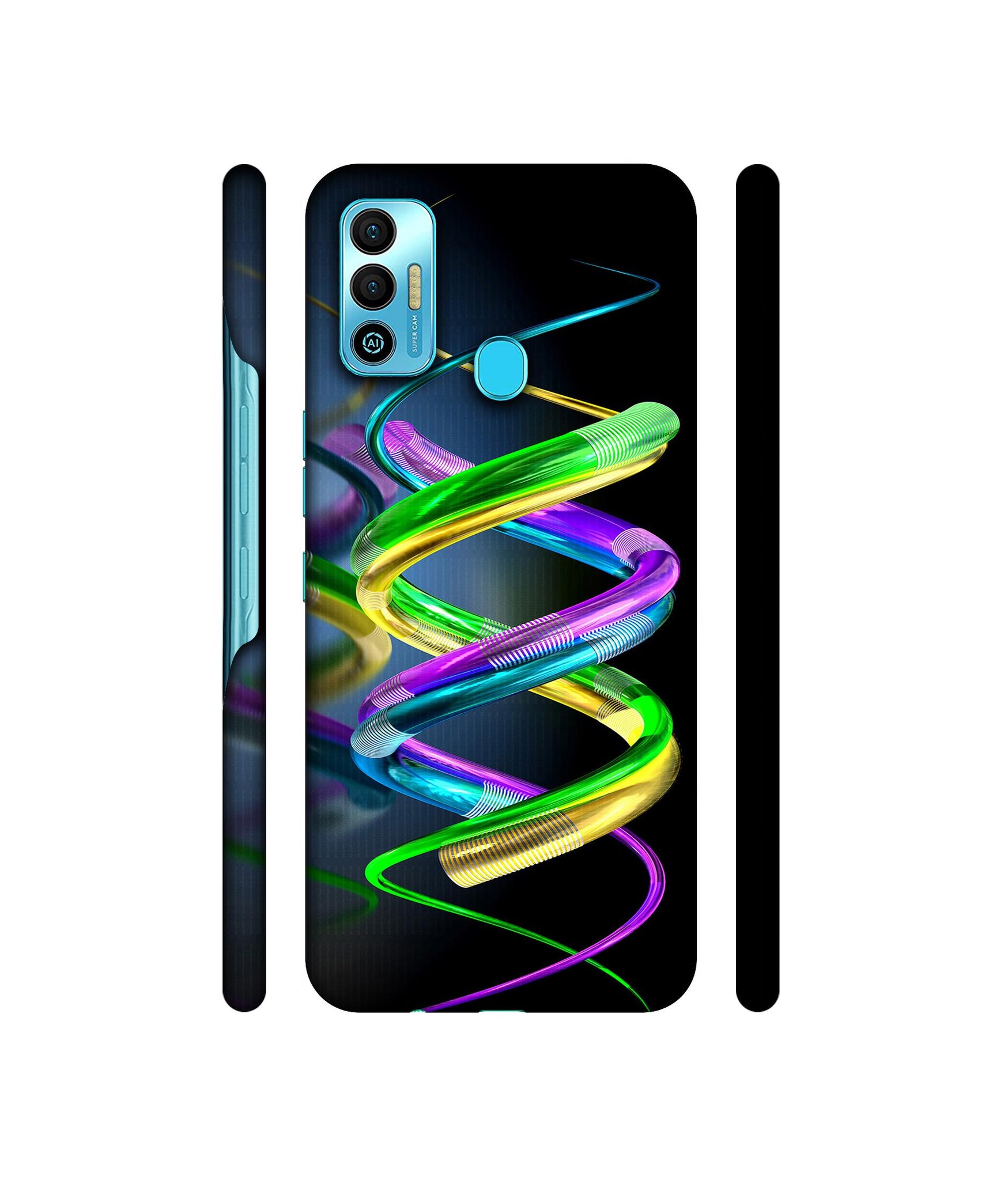 3D Spiral Designer Hard Back Cover for Tecno Spark 7T