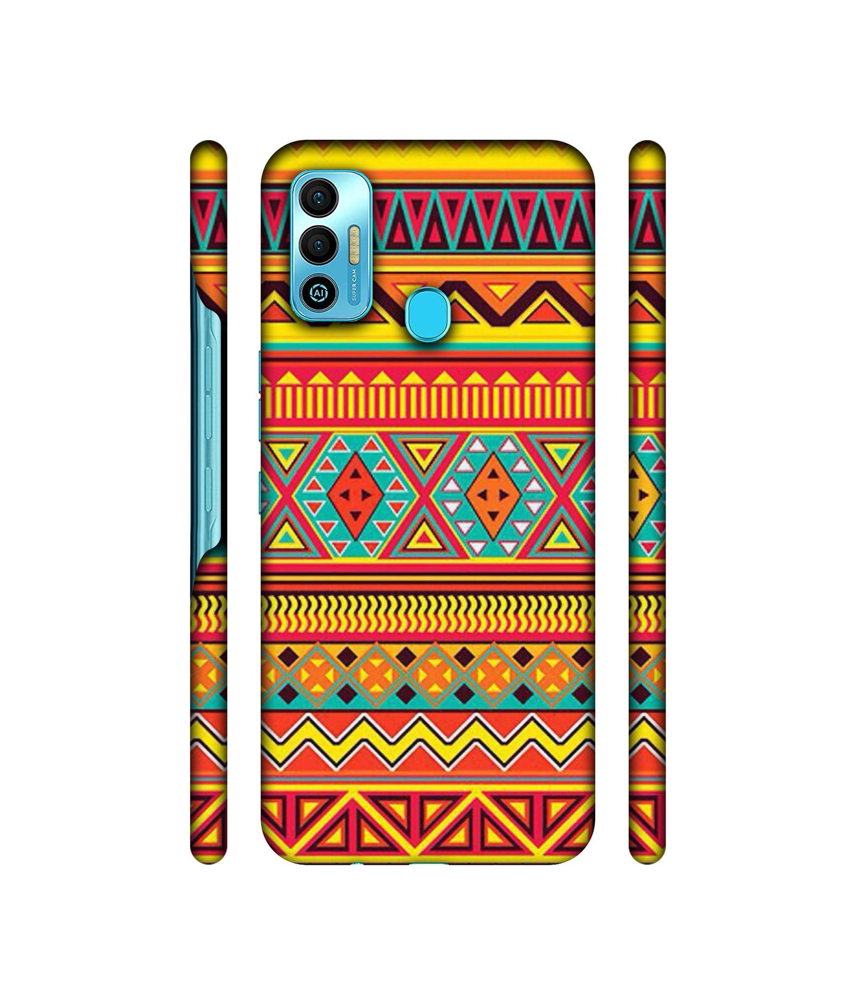 Artistic Rangoli Designer Hard Back Cover for Tecno Spark 7T