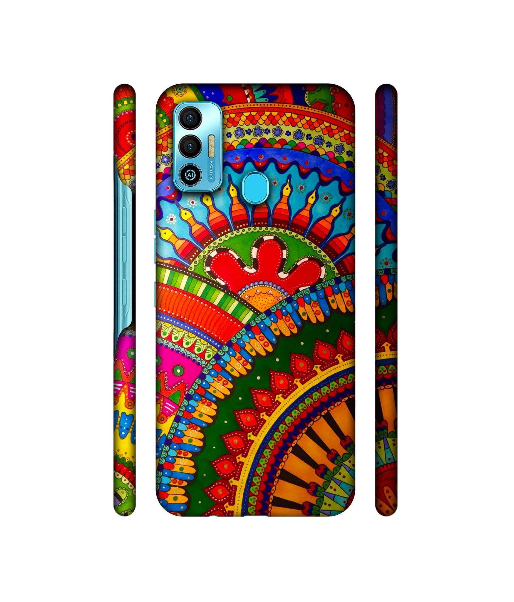 Rajasthani Rangoli Art Designer Hard Back Cover for Tecno Spark 7T