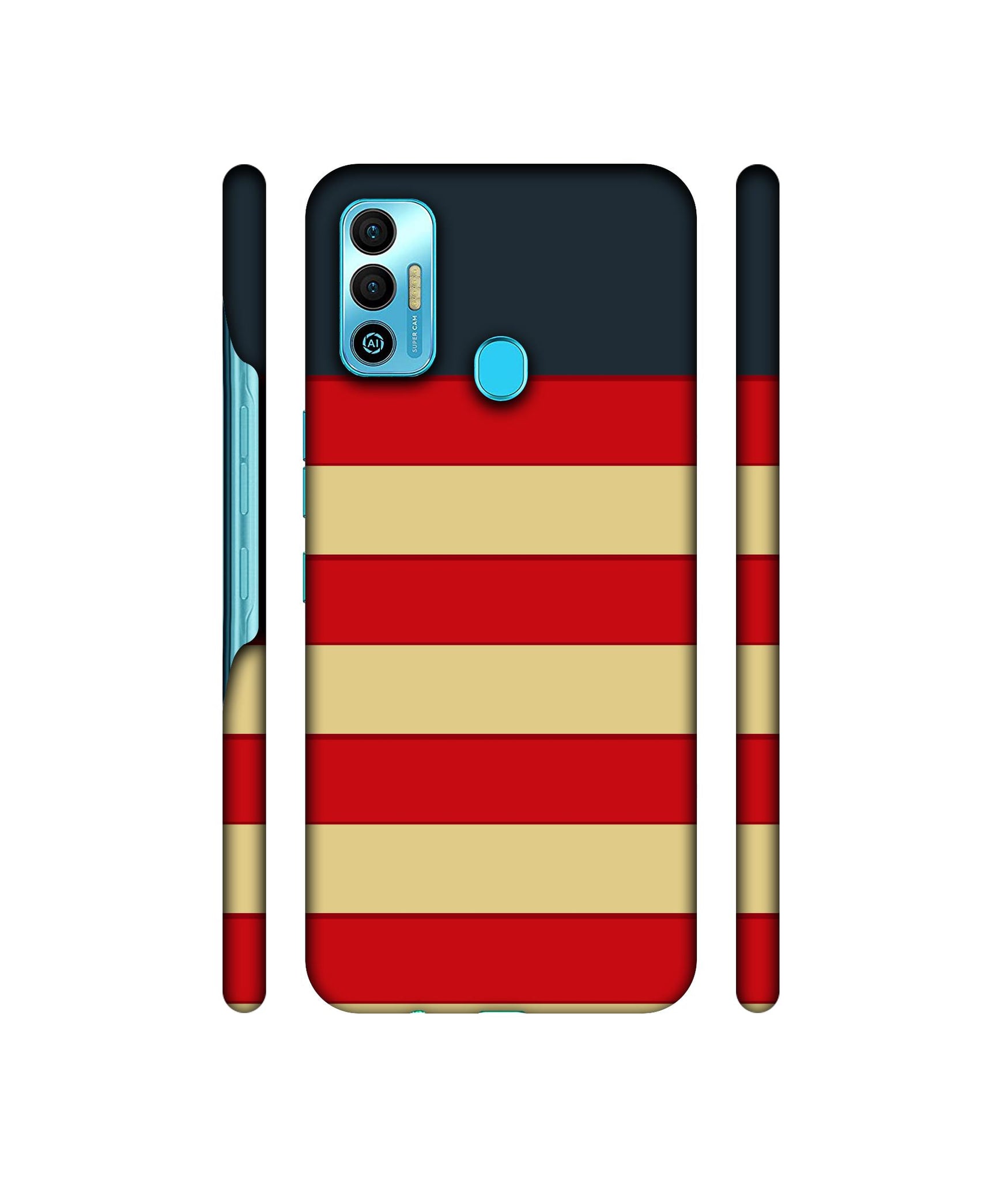 Multicolor Lines Designer Hard Back Cover for Tecno Spark 7T