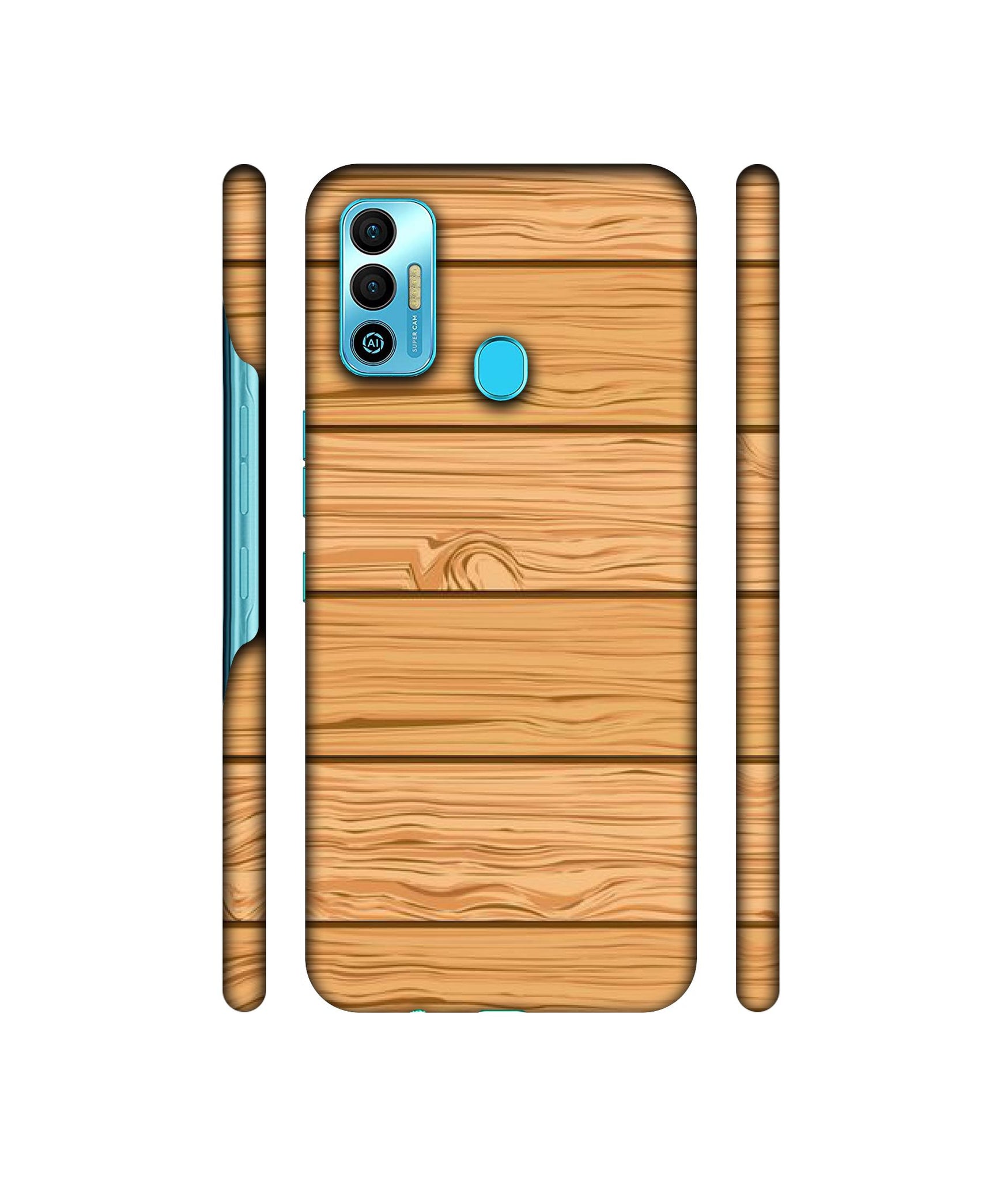 Wooden Texture Pattern Designer Hard Back Cover for Tecno Spark 7T