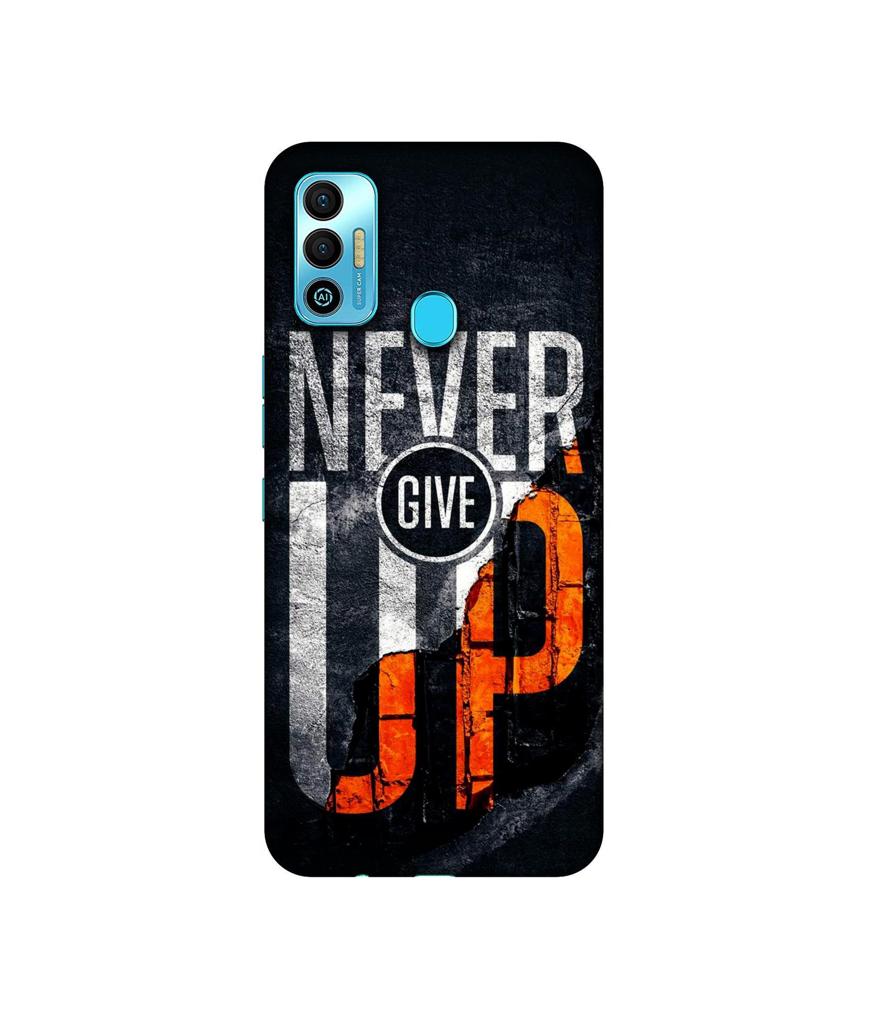 Never Give Up Designer Hard Back Cover for Tecno Spark 7T