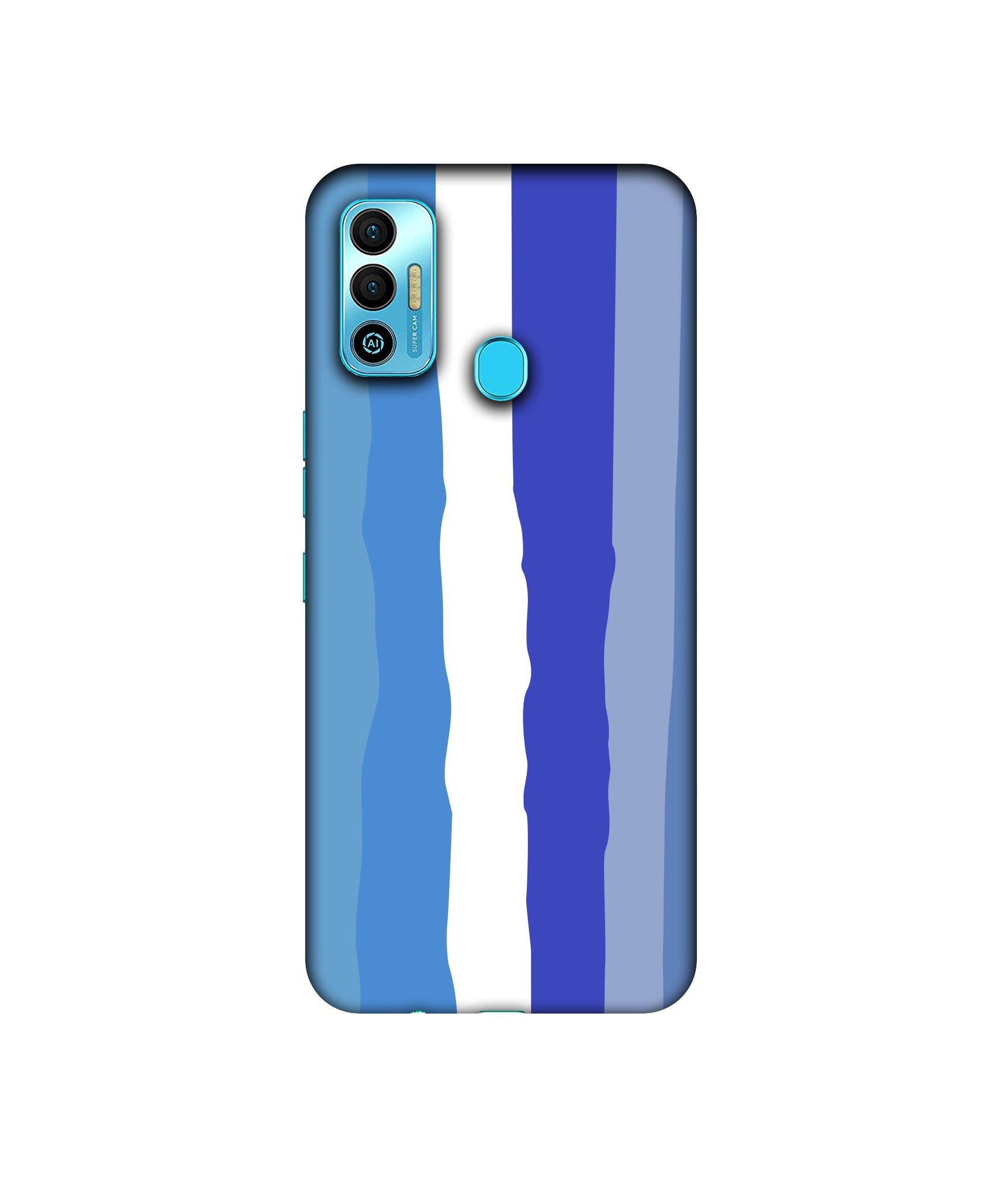 Blue Shade Rainbow Designer Hard Back Cover for Tecno Spark 7T