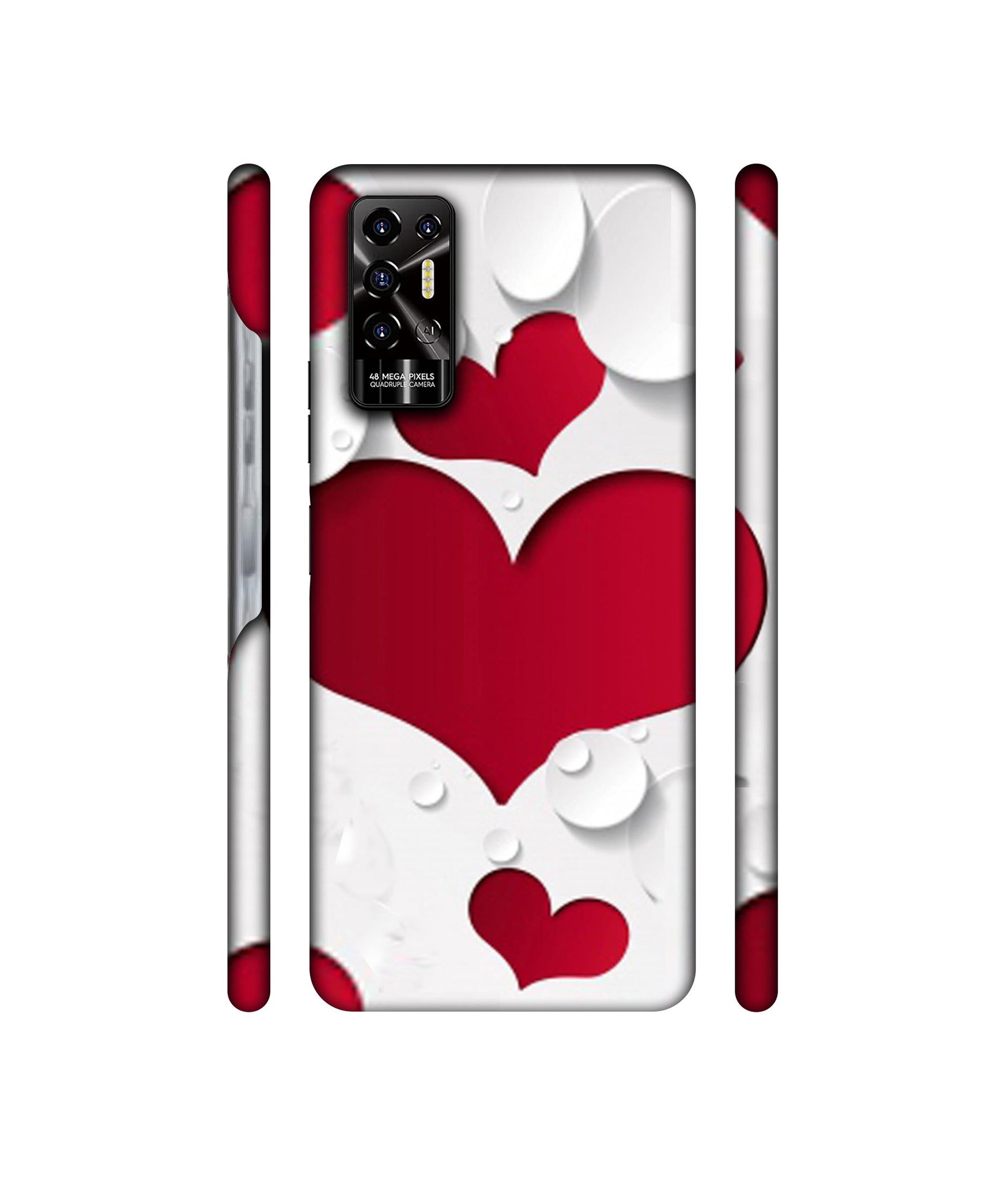Multiple Hearts Designer Hard Back Cover for Tecno POVA 2