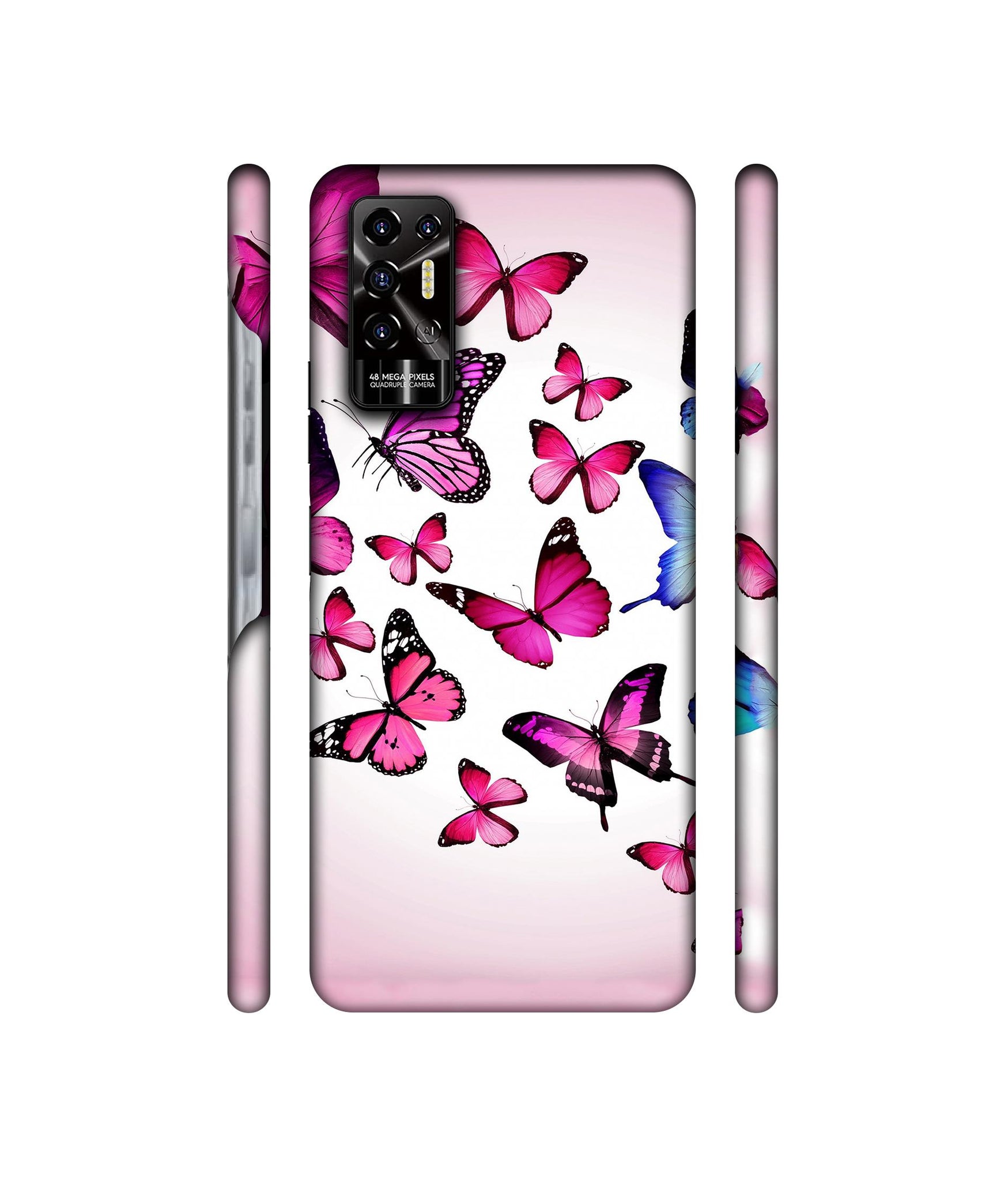 Flying Colorful Butterfly Designer Hard Back Cover for Tecno POVA 2