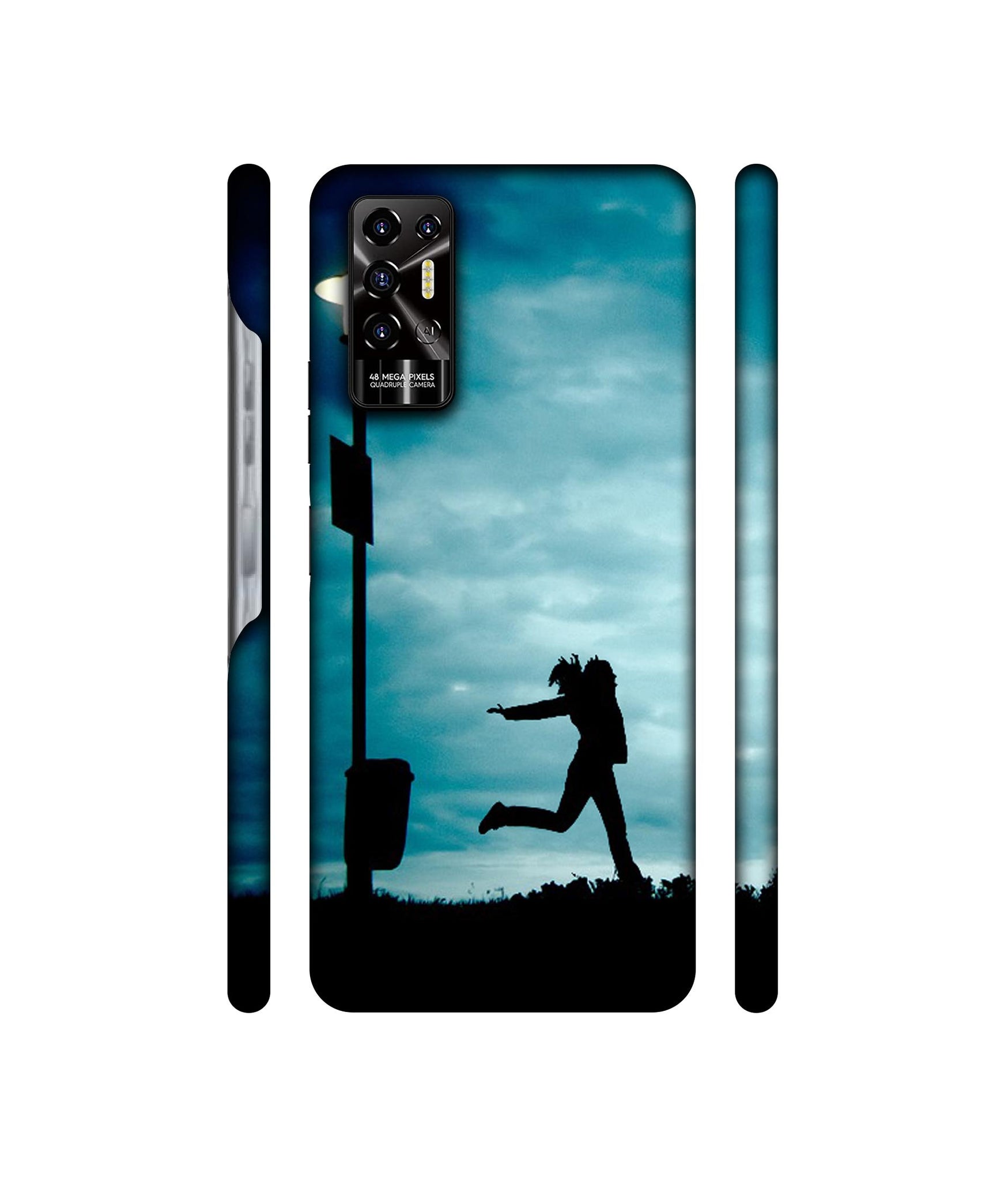 Girl Running At Night Designer Hard Back Cover for Tecno POVA 2