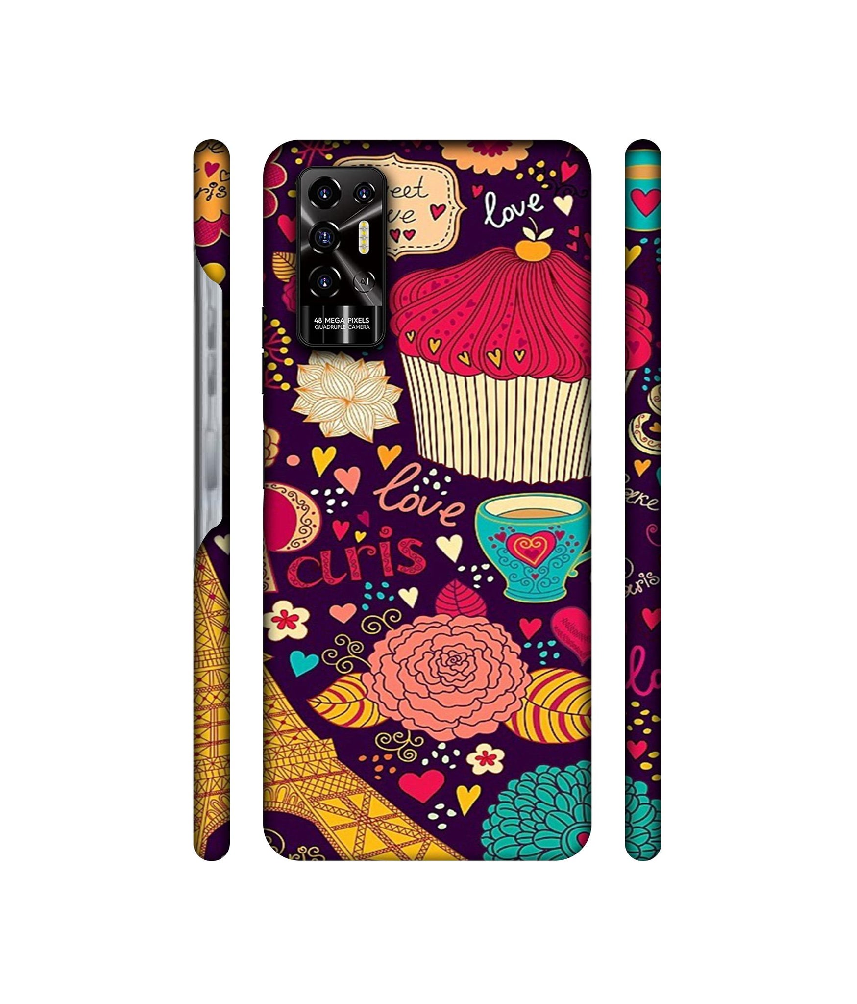 Paris Flower Love Designer Hard Back Cover for Tecno POVA 2