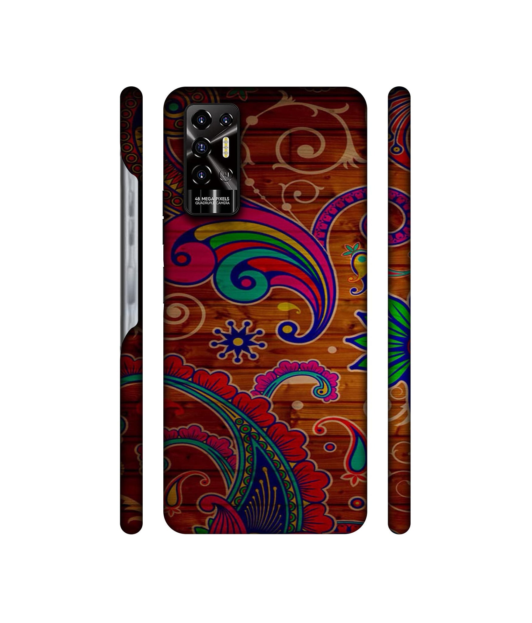 Wooden Pattern Print Designer Hard Back Cover for Tecno POVA 2