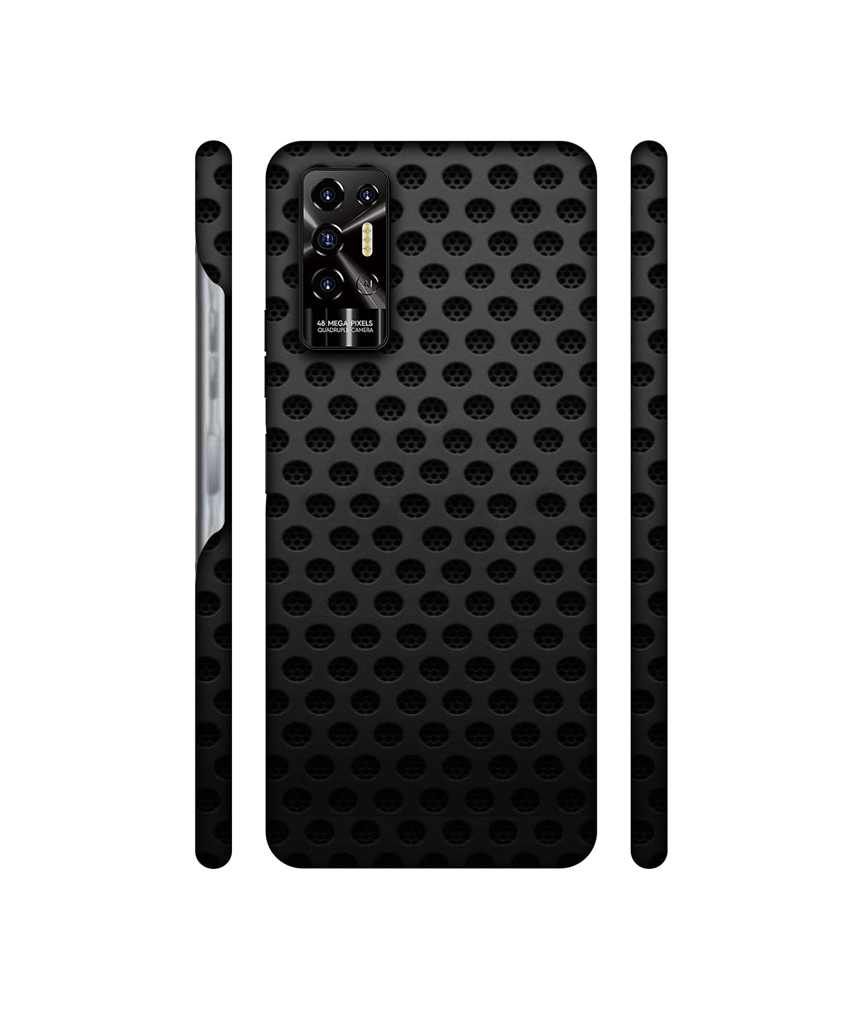 Black Circle Designer Hard Back Cover for Tecno POVA 2