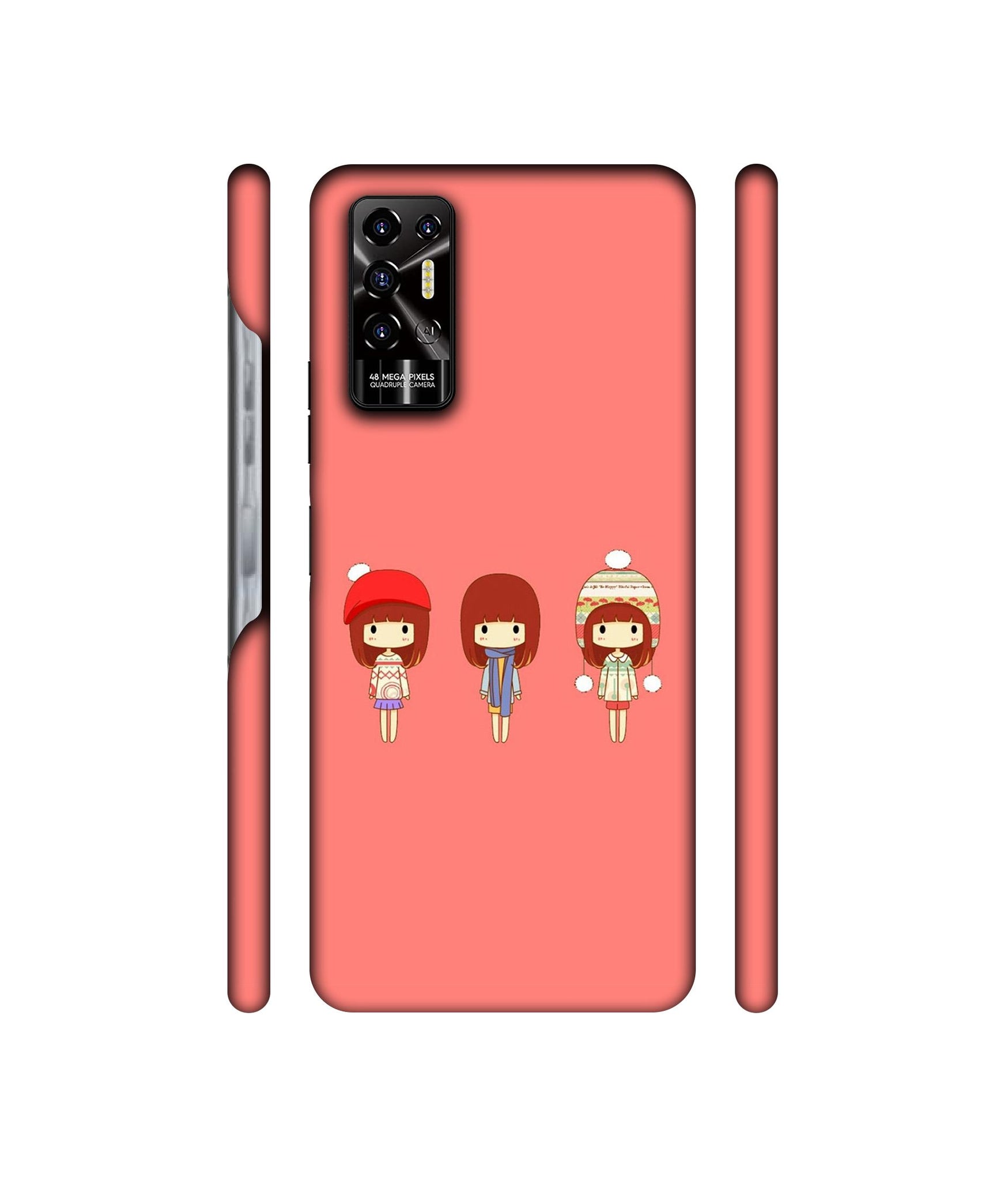 Cute Girls Designer Hard Back Cover for Tecno POVA 2