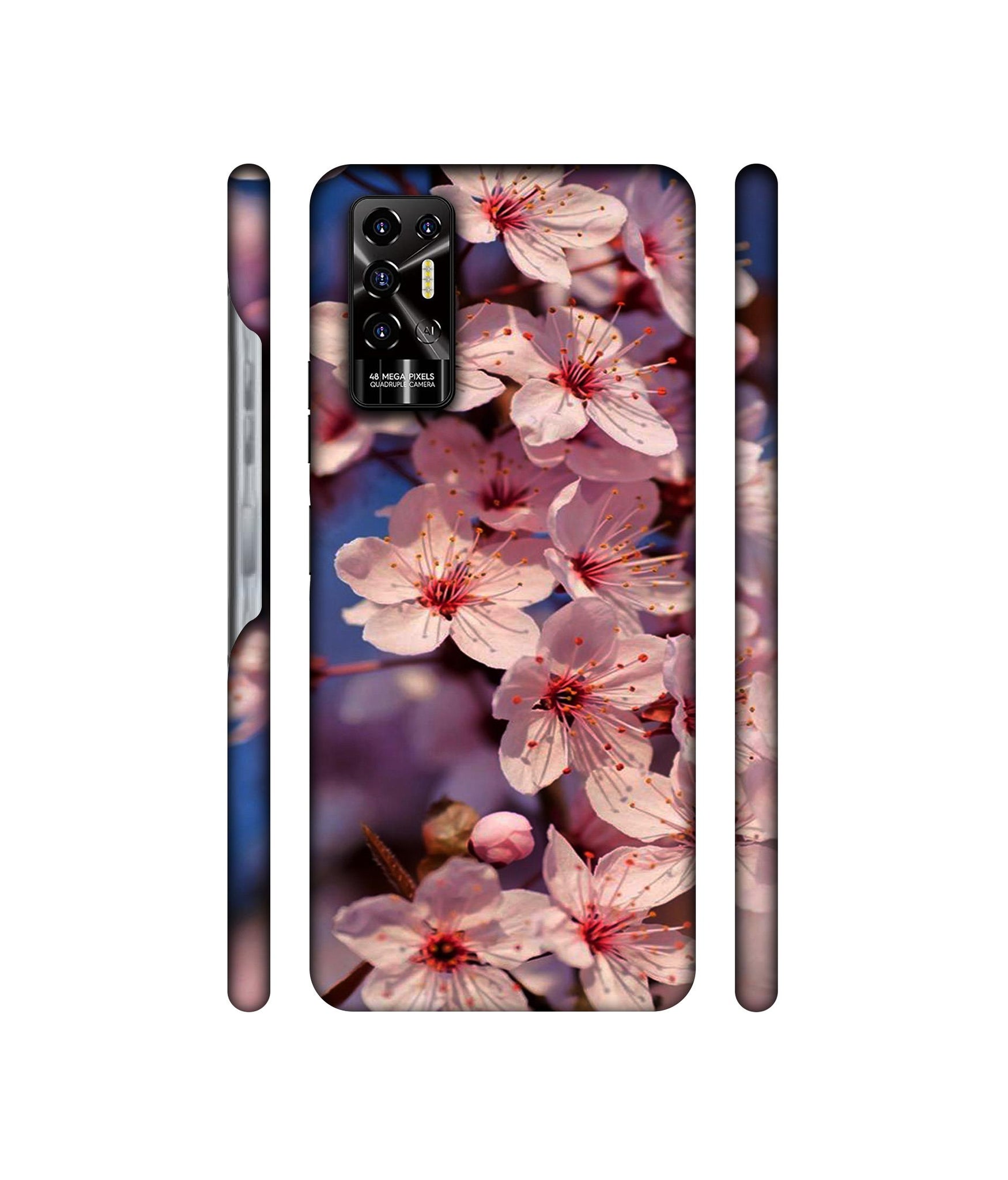 Pink Flowers Pattern Designer Hard Back Cover for Tecno POVA 2