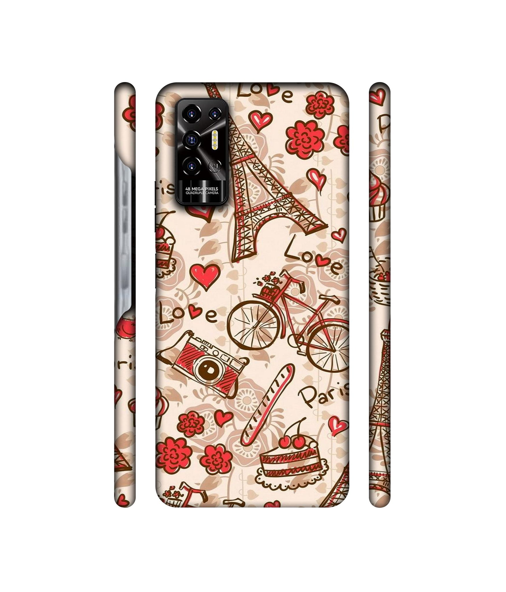 Vintage Paris Designer Hard Back Cover for Tecno POVA 2