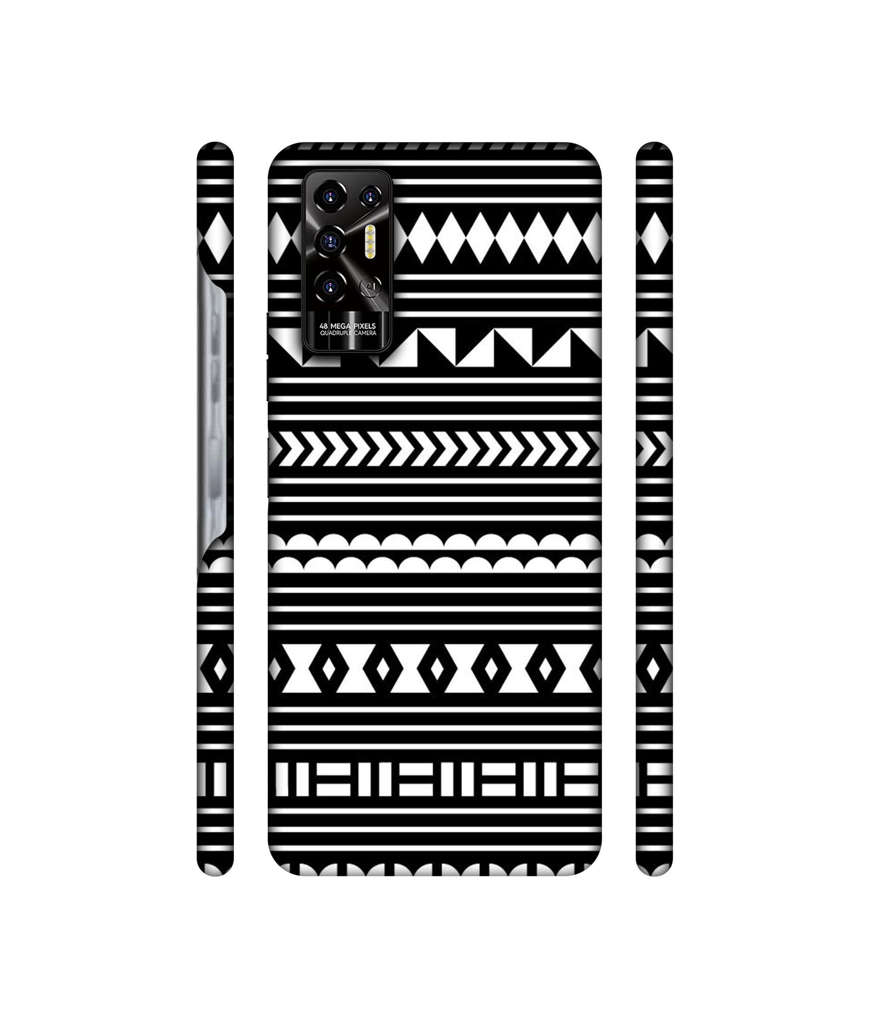 Black Pattern Designer Hard Back Cover for Tecno POVA 2