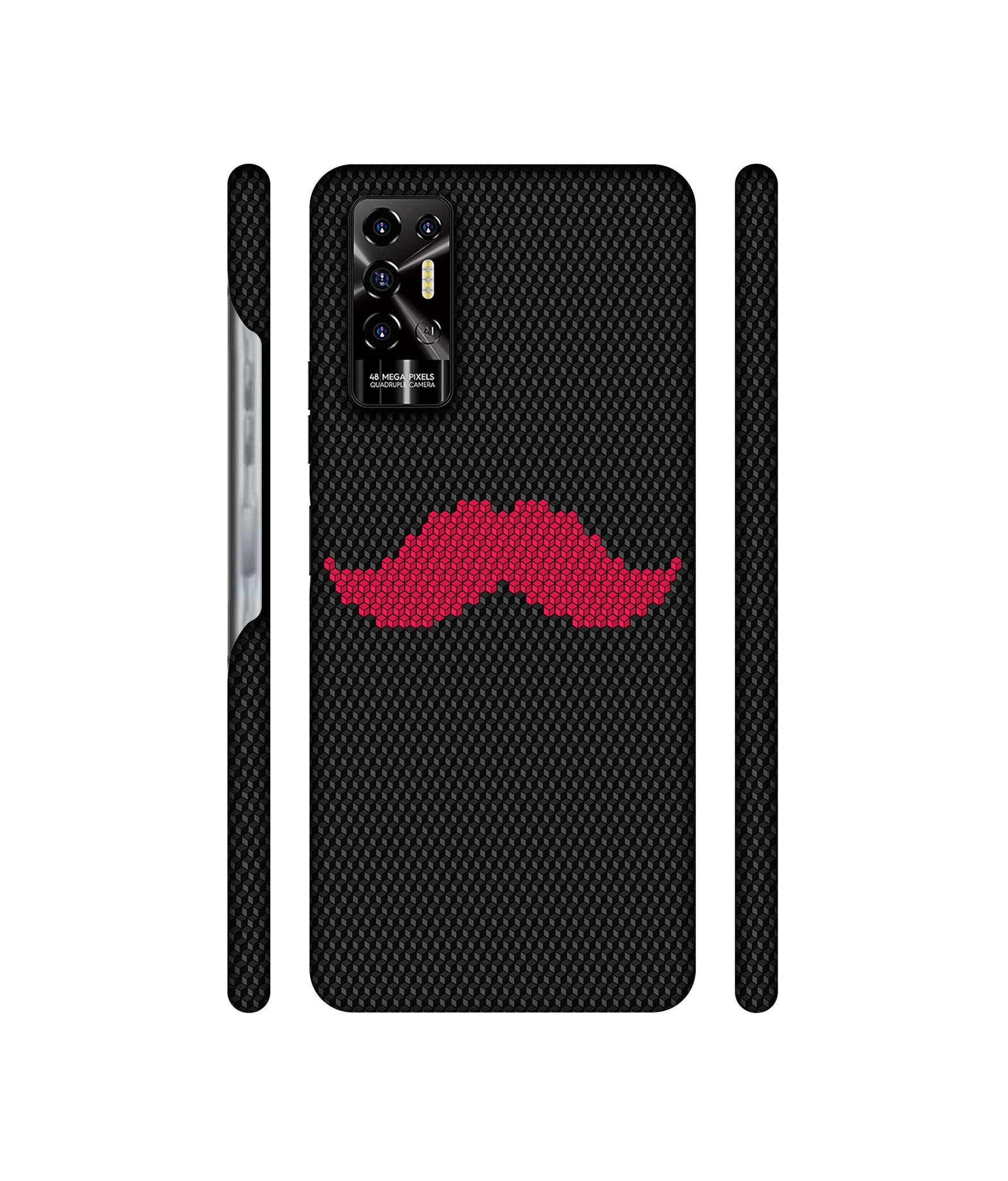 Pink Mustache Pattern Designer Hard Back Cover for Tecno POVA 2