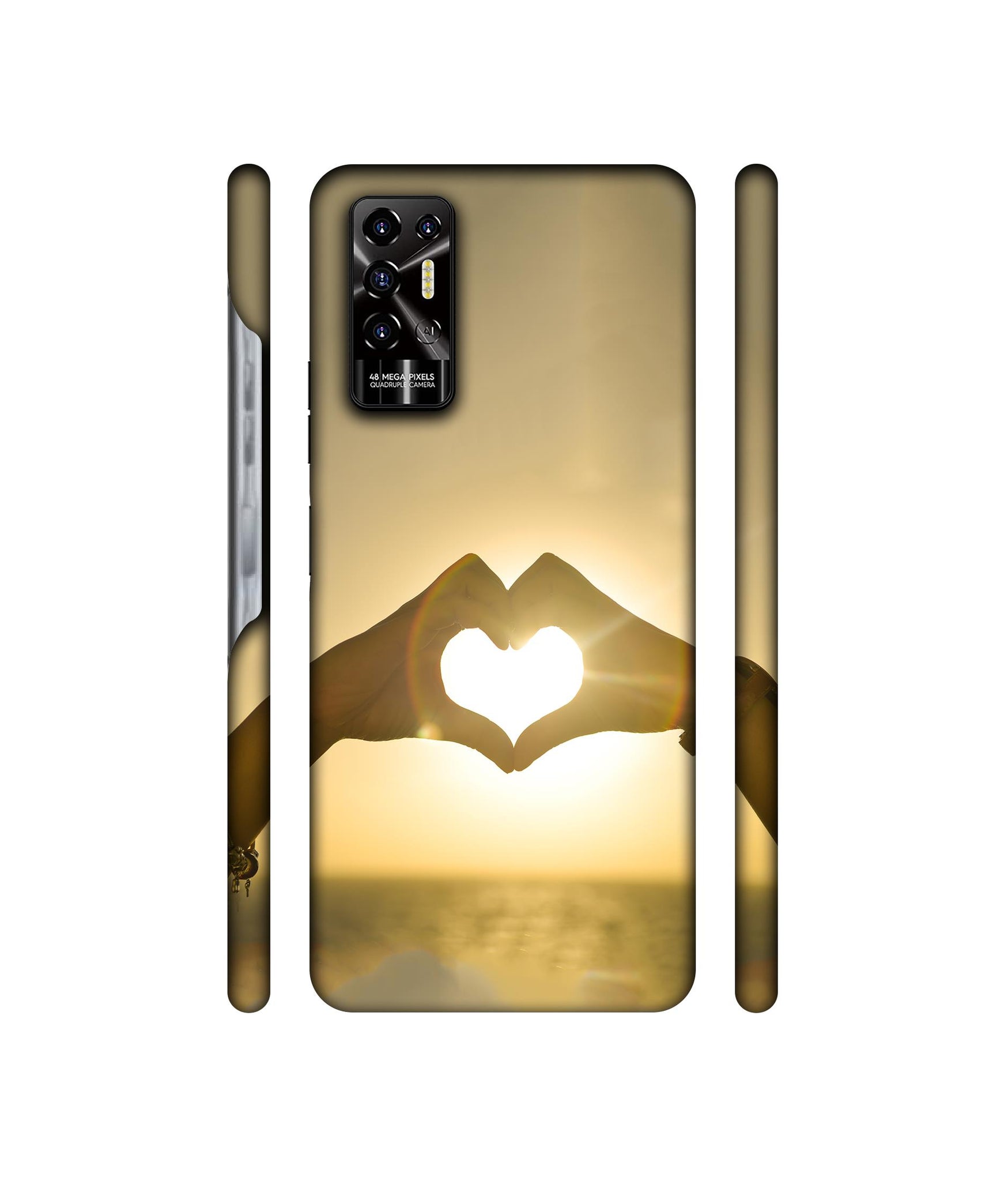 Heart in Hand Shape Designer Hard Back Cover for Tecno POVA 2