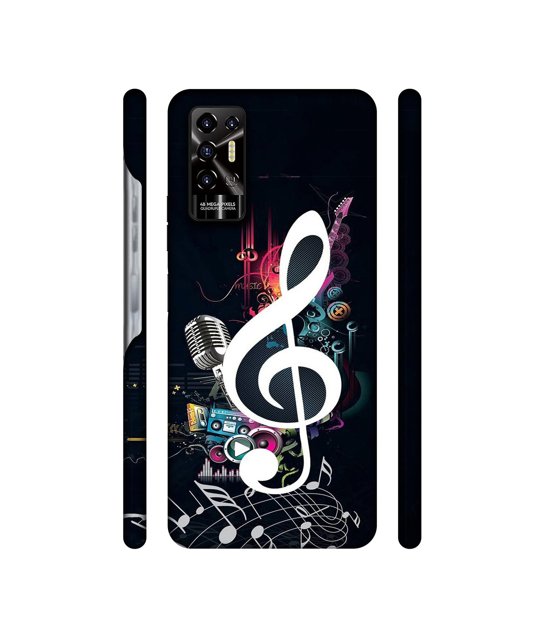 Mike and Music Designer Hard Back Cover for Tecno POVA 2