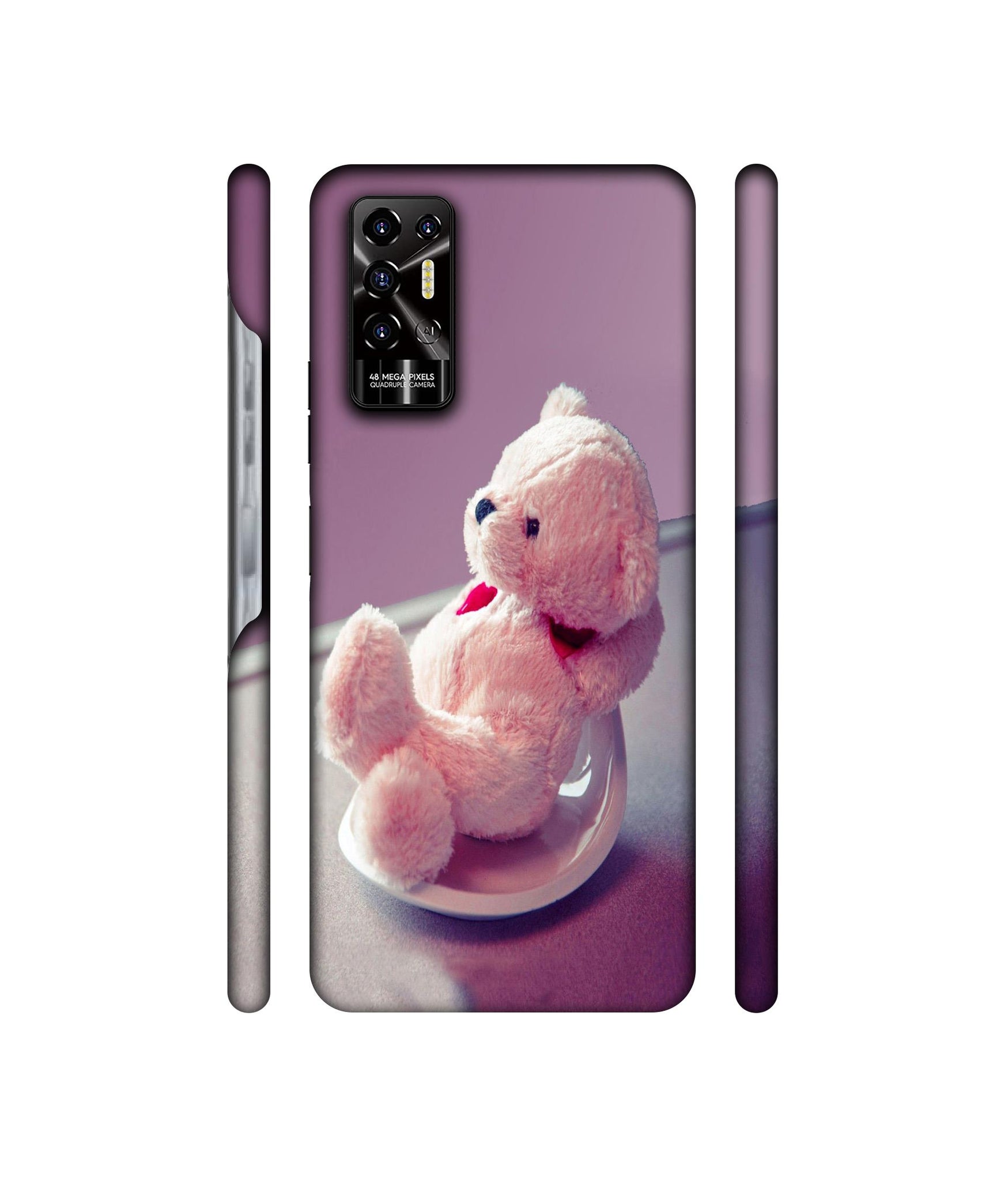 Cute Teddy Bear Designer Hard Back Cover for Tecno POVA 2