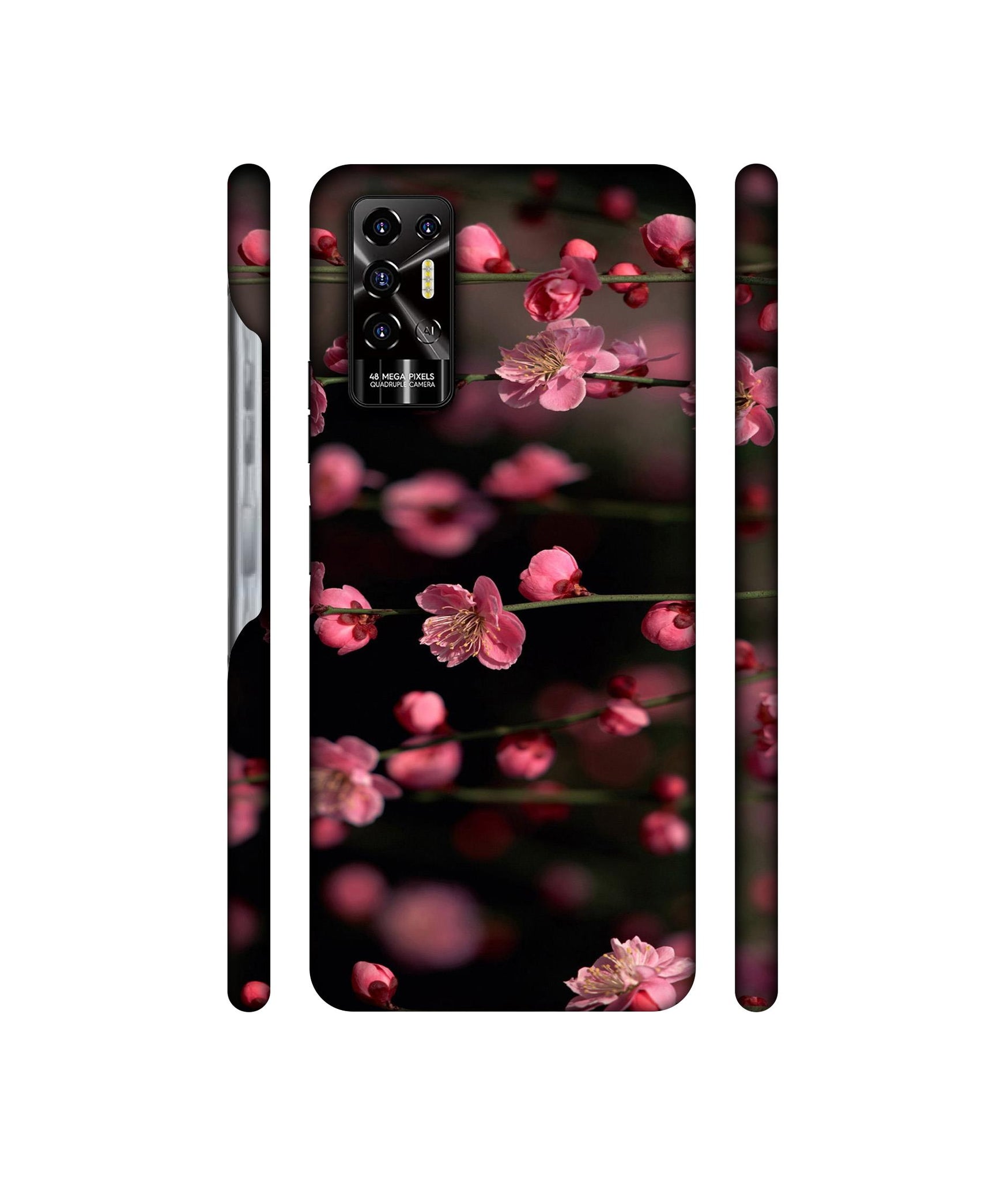 Pink Flowers Designer Hard Back Cover for Tecno POVA 2