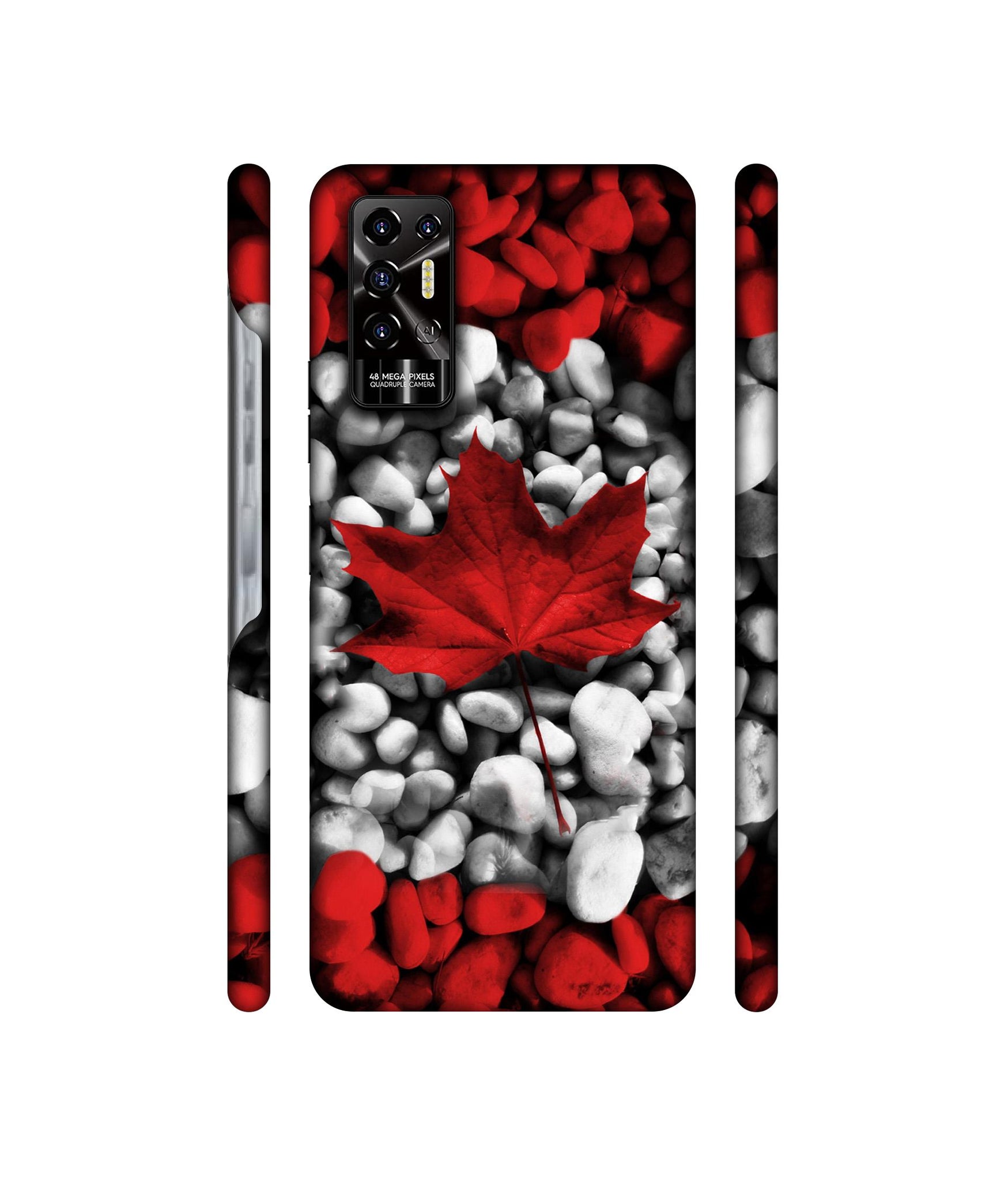 Canada Leaves Flag Designer Hard Back Cover for Tecno POVA 2