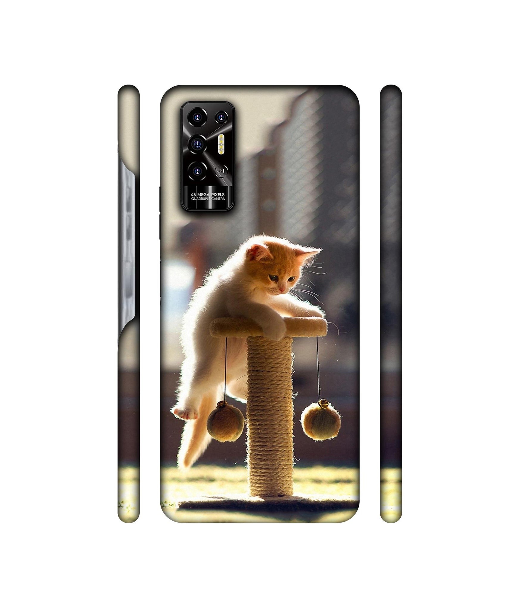 Cat Climbing Designer Hard Back Cover for Tecno POVA 2
