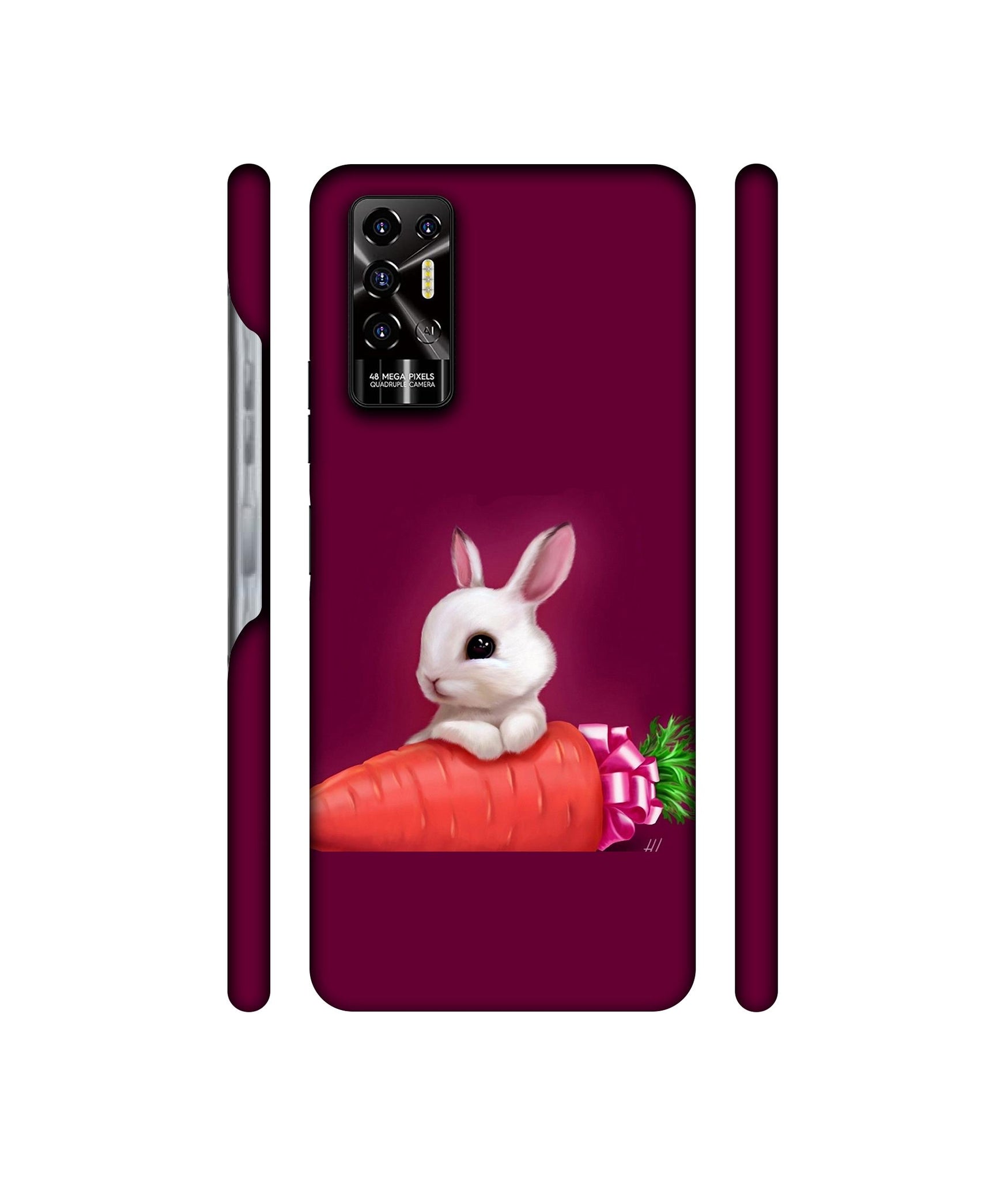 Bunny With Carrot Designer Hard Back Cover for Tecno POVA 2