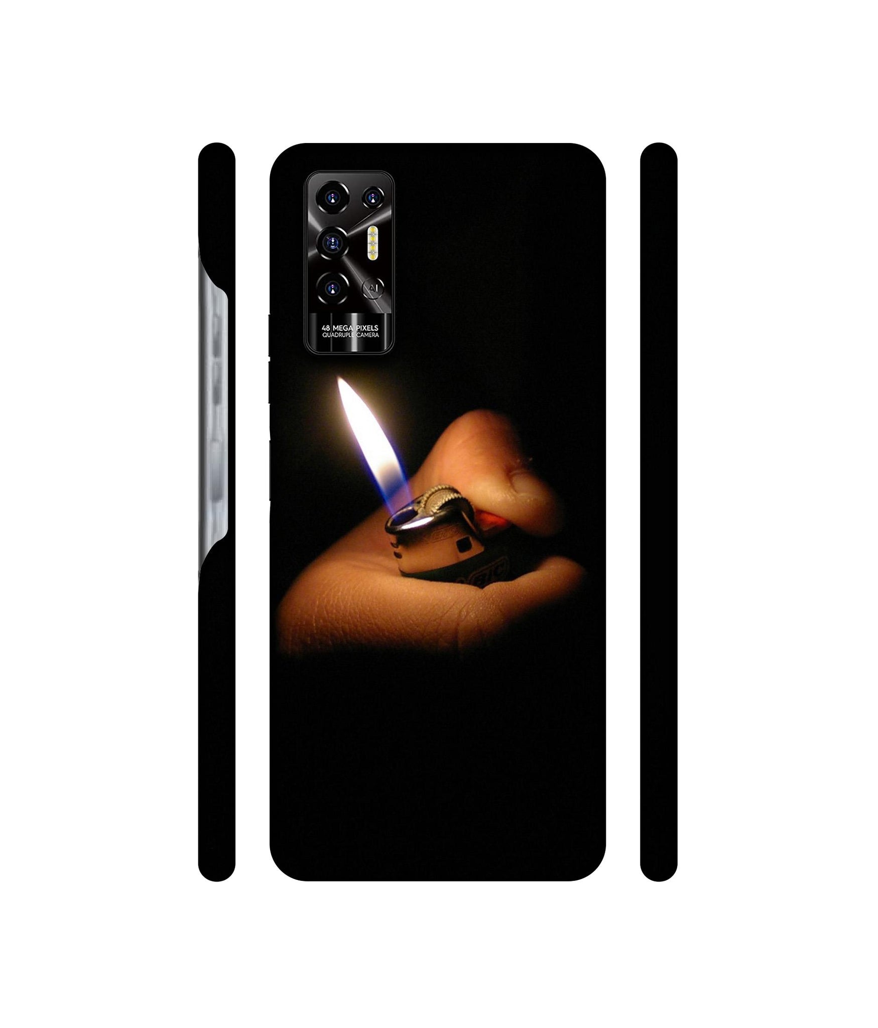 Lighter Flames Designer Hard Back Cover for Tecno POVA 2