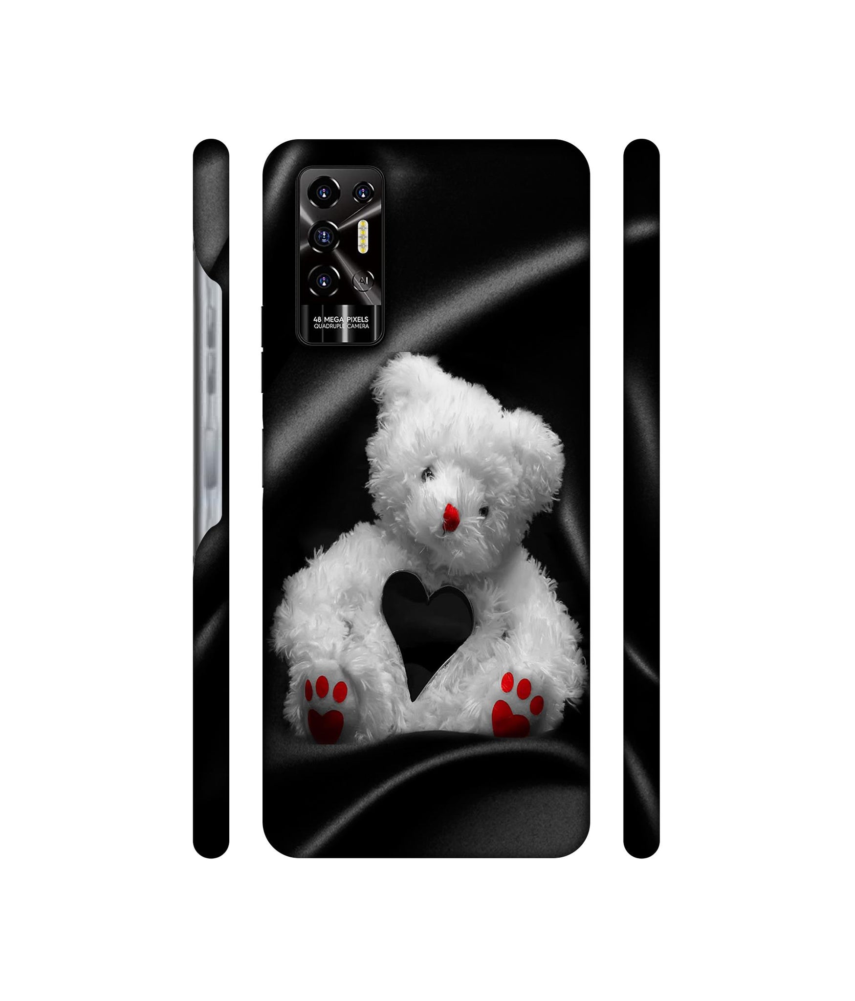 White Teddy Bear Designer Hard Back Cover for Tecno POVA 2
