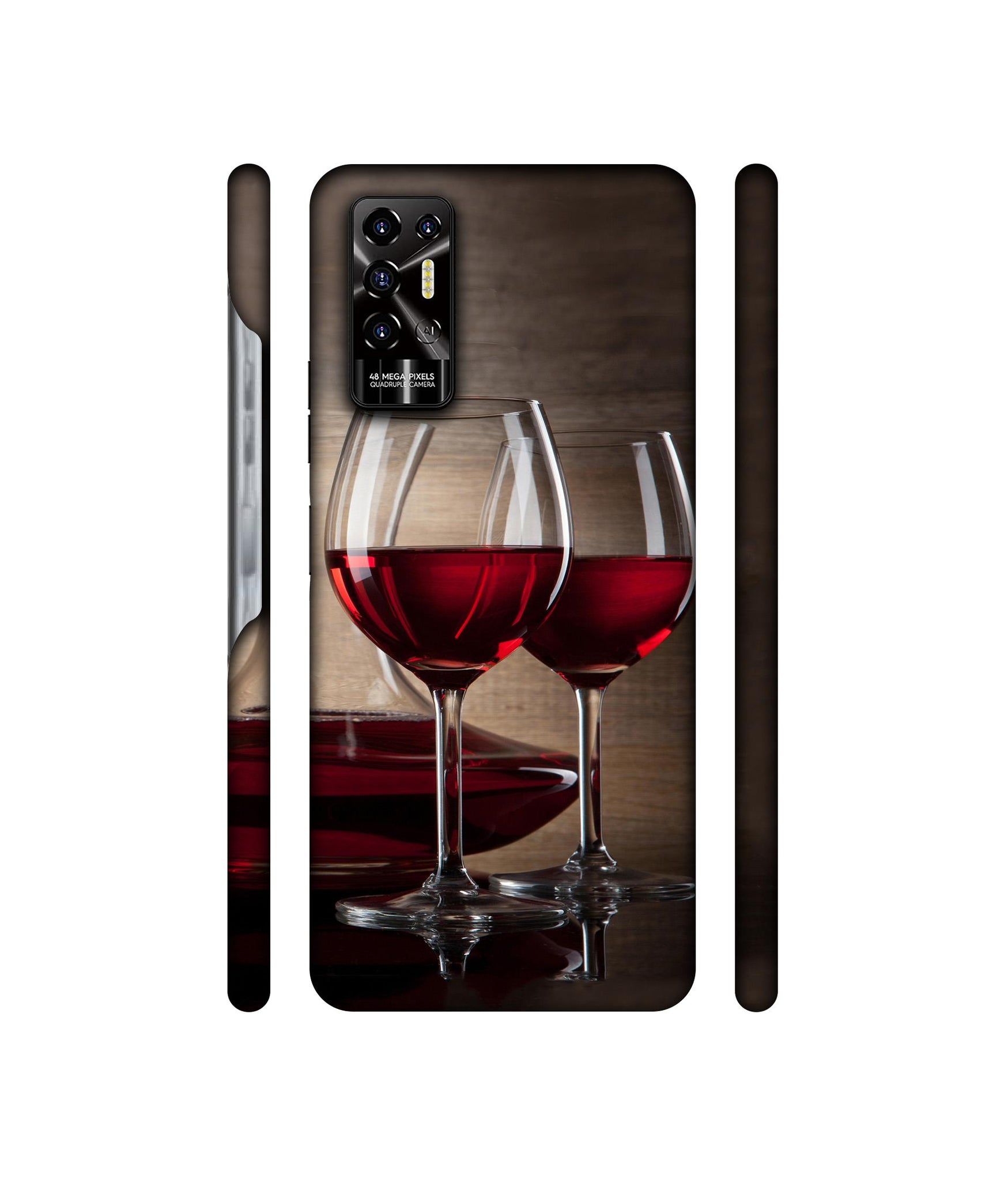 Wine Glass Designer Hard Back Cover for Tecno POVA 2