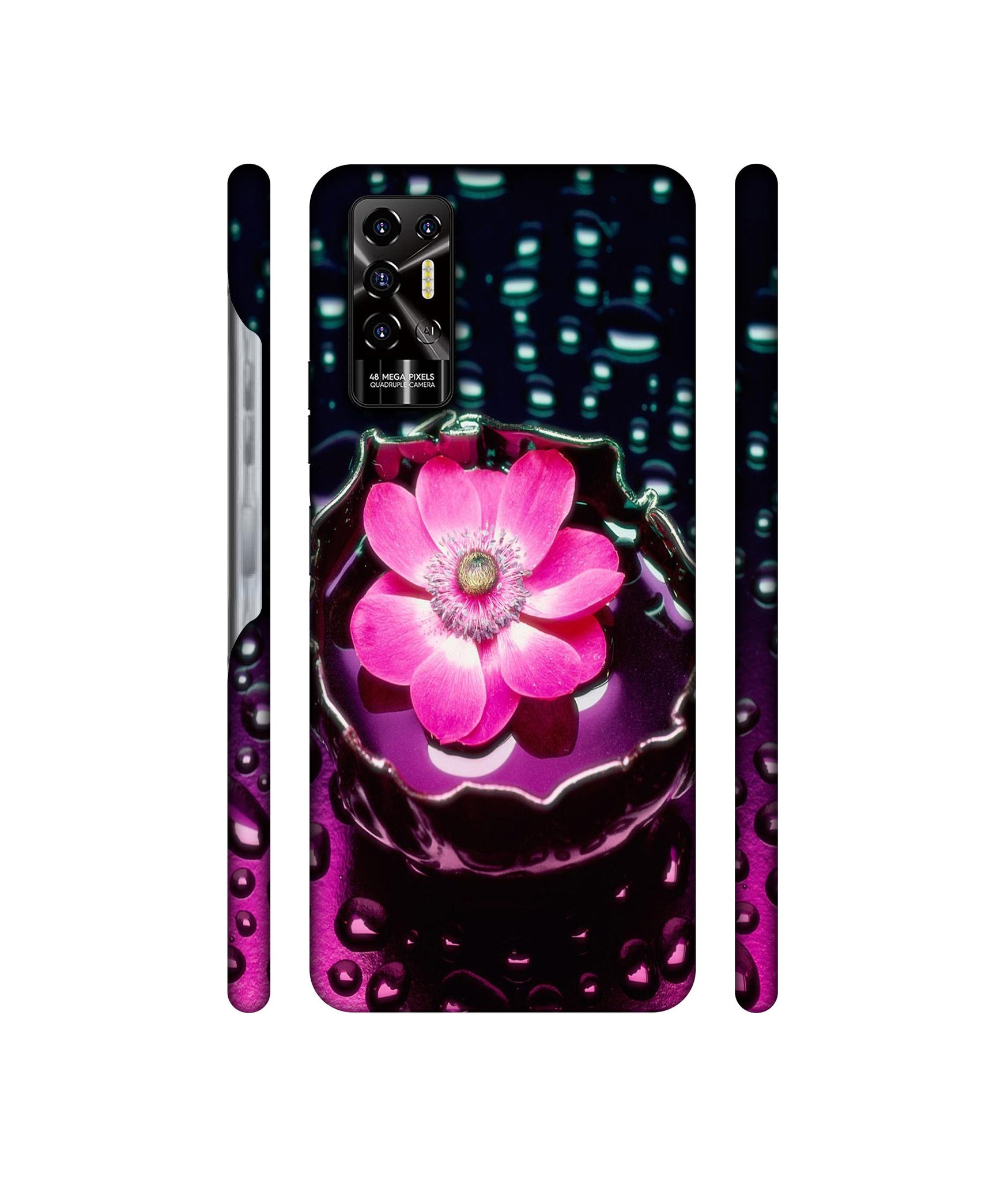 Flower in Water Designer Hard Back Cover for Tecno POVA 2