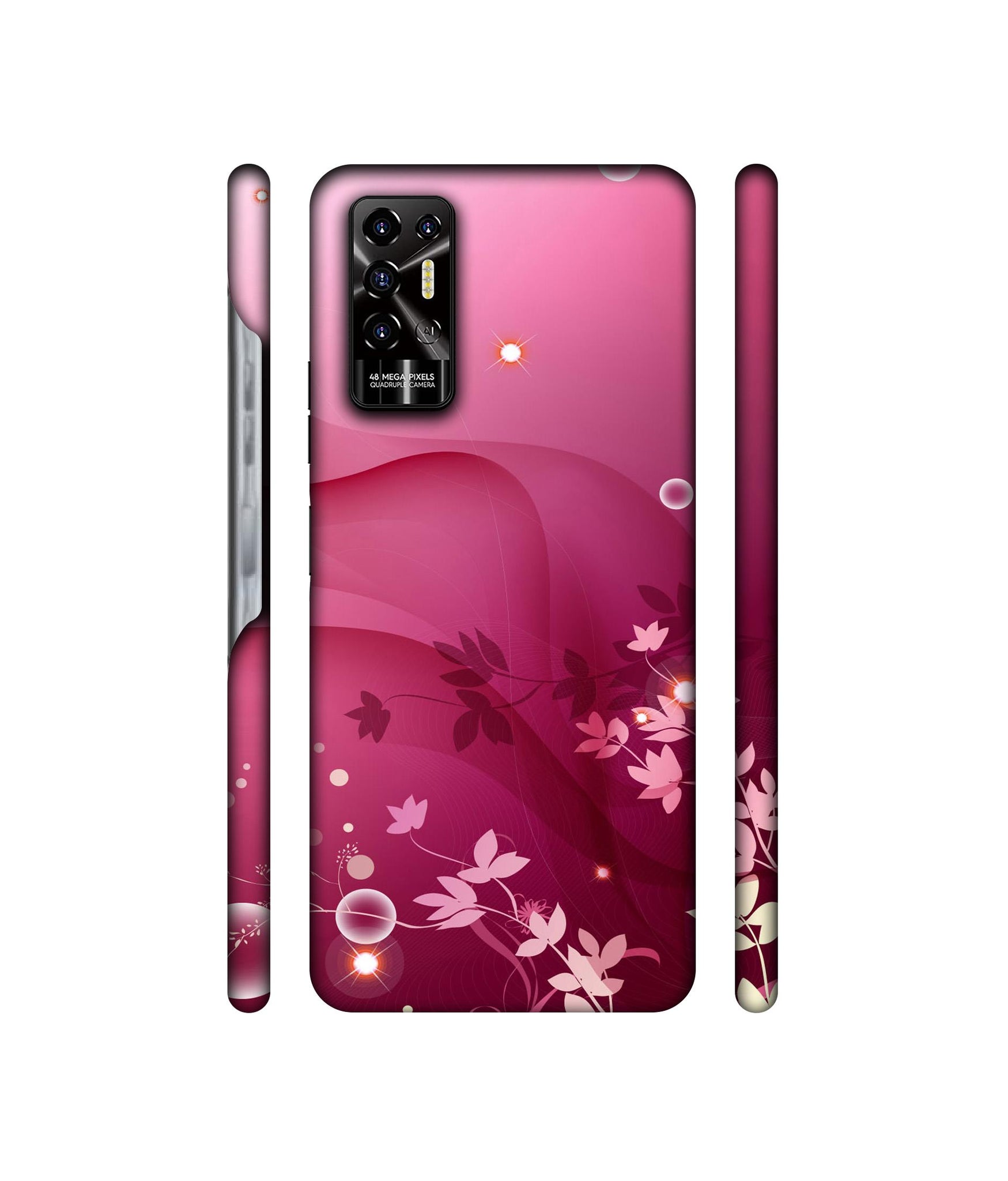 Pink Abstract Designer Hard Back Cover for Tecno POVA 2