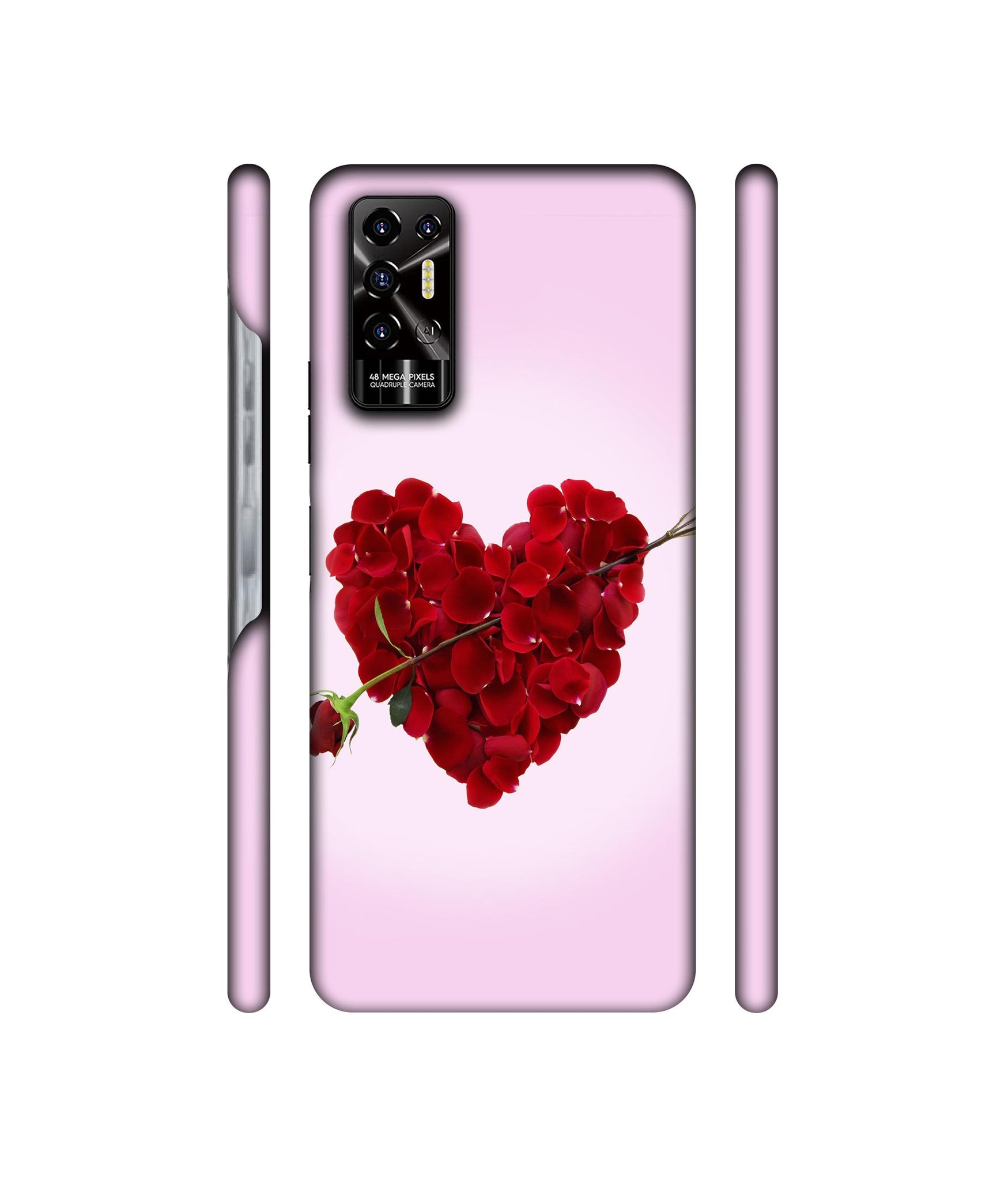 Heart Flower Designer Hard Back Cover for Tecno POVA 2