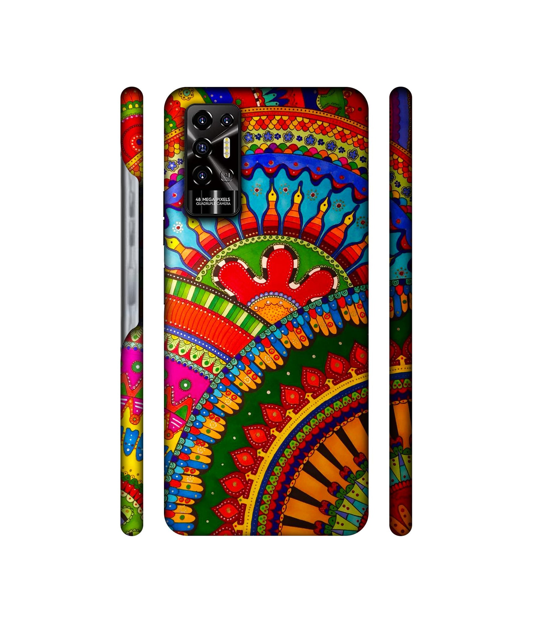 Rajasthani Rangoli Art Designer Hard Back Cover for Tecno POVA 2
