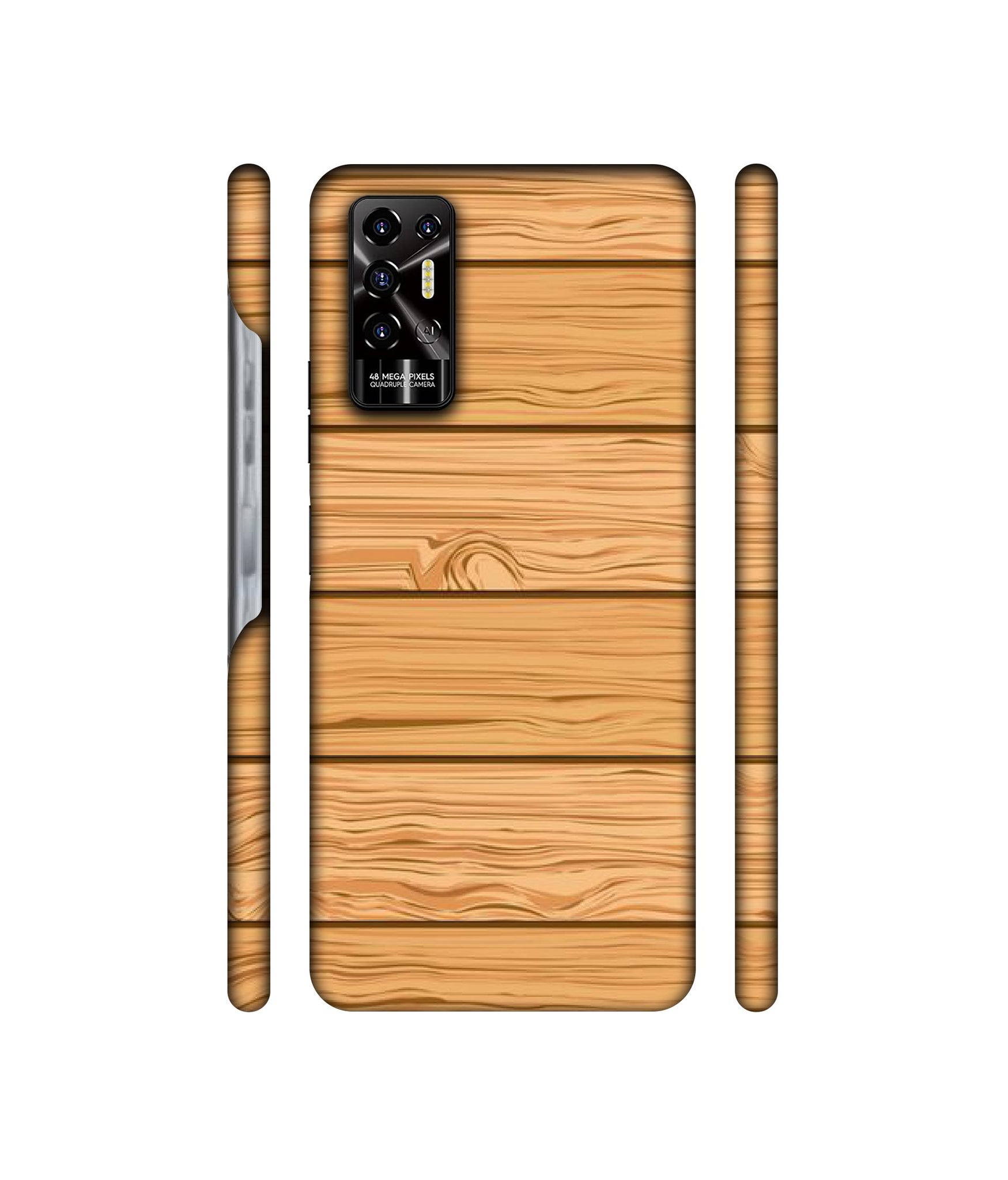 Wooden Texture Pattern Designer Hard Back Cover for Tecno POVA 2