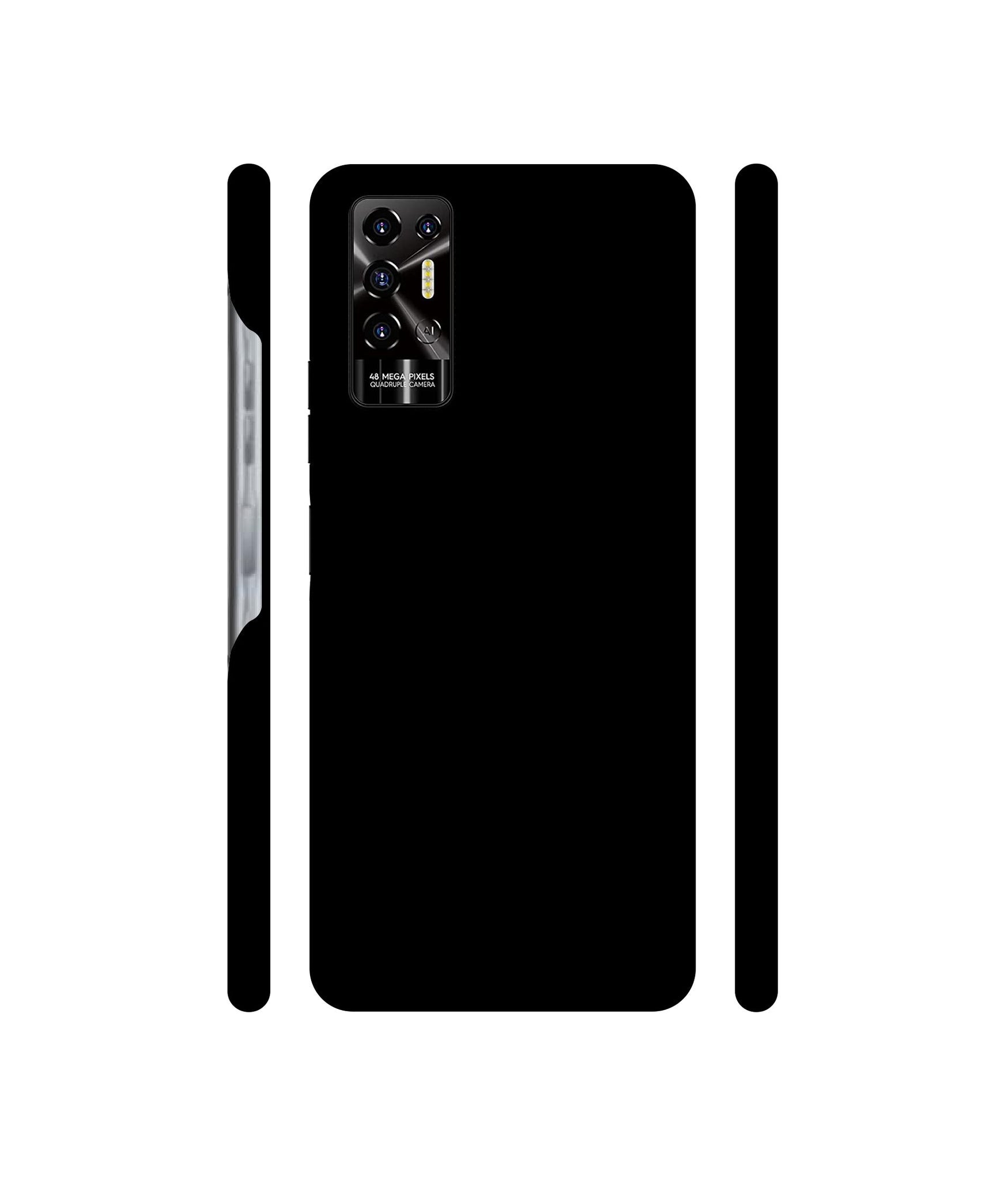 Solid Black Designer Hard Back Cover for Tecno POVA 2