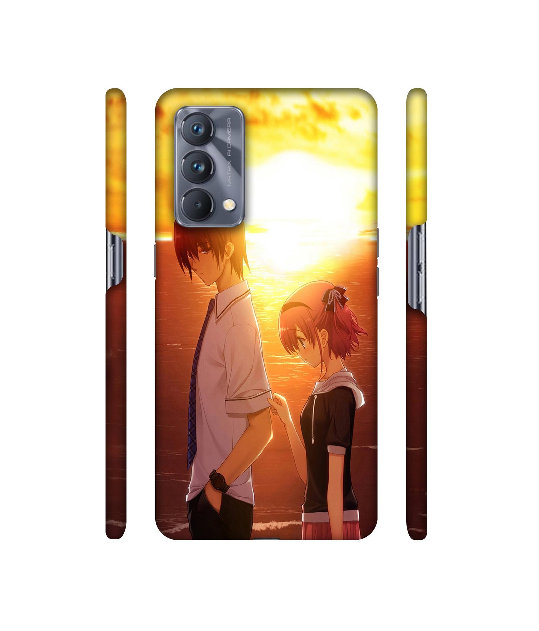 Girl Boy Sunset Sea Designer Hard Back Cover for Realme GT Master Edition