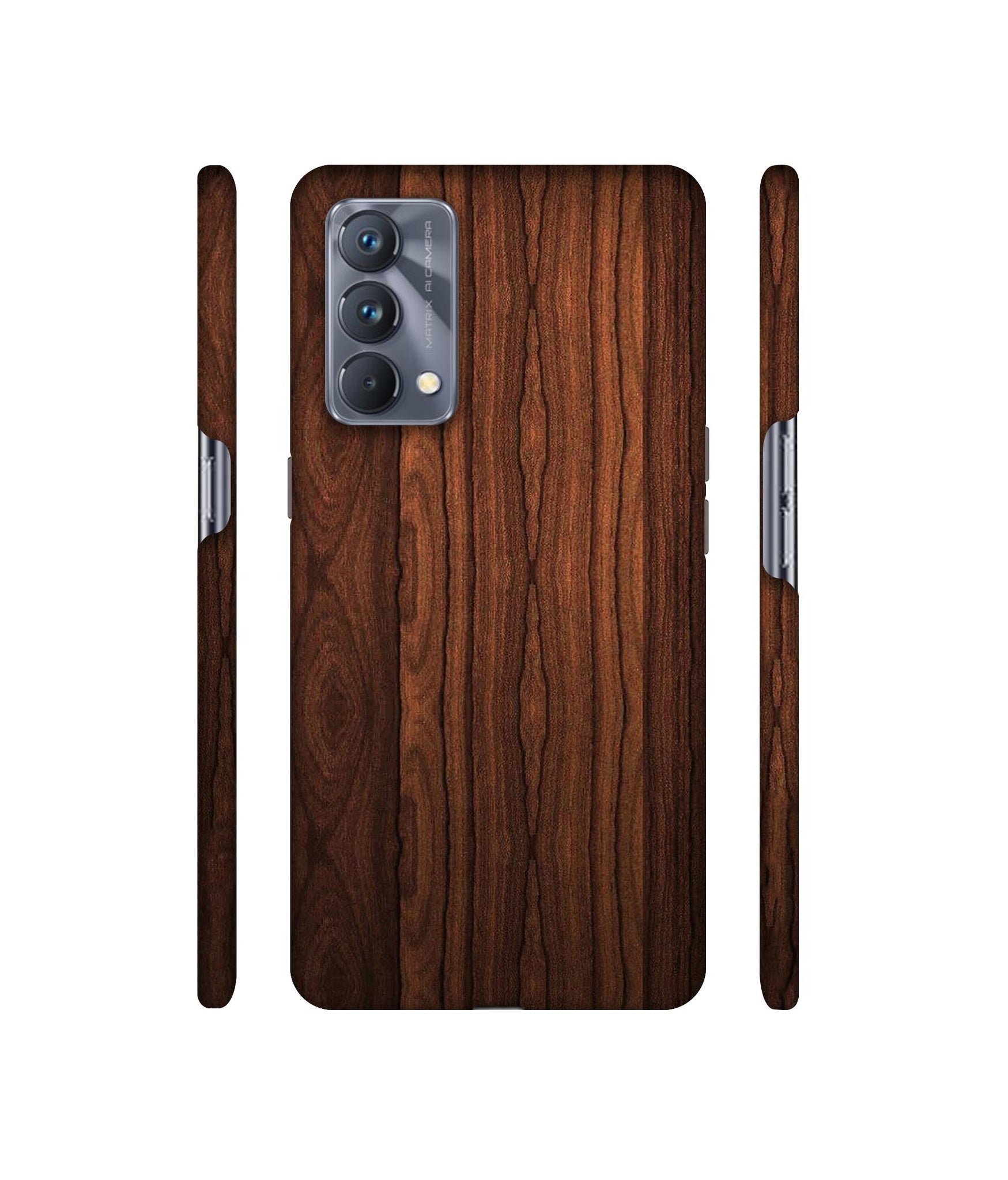 Brown Wooden Texture Designer Hard Back Cover for Realme GT Master Edition