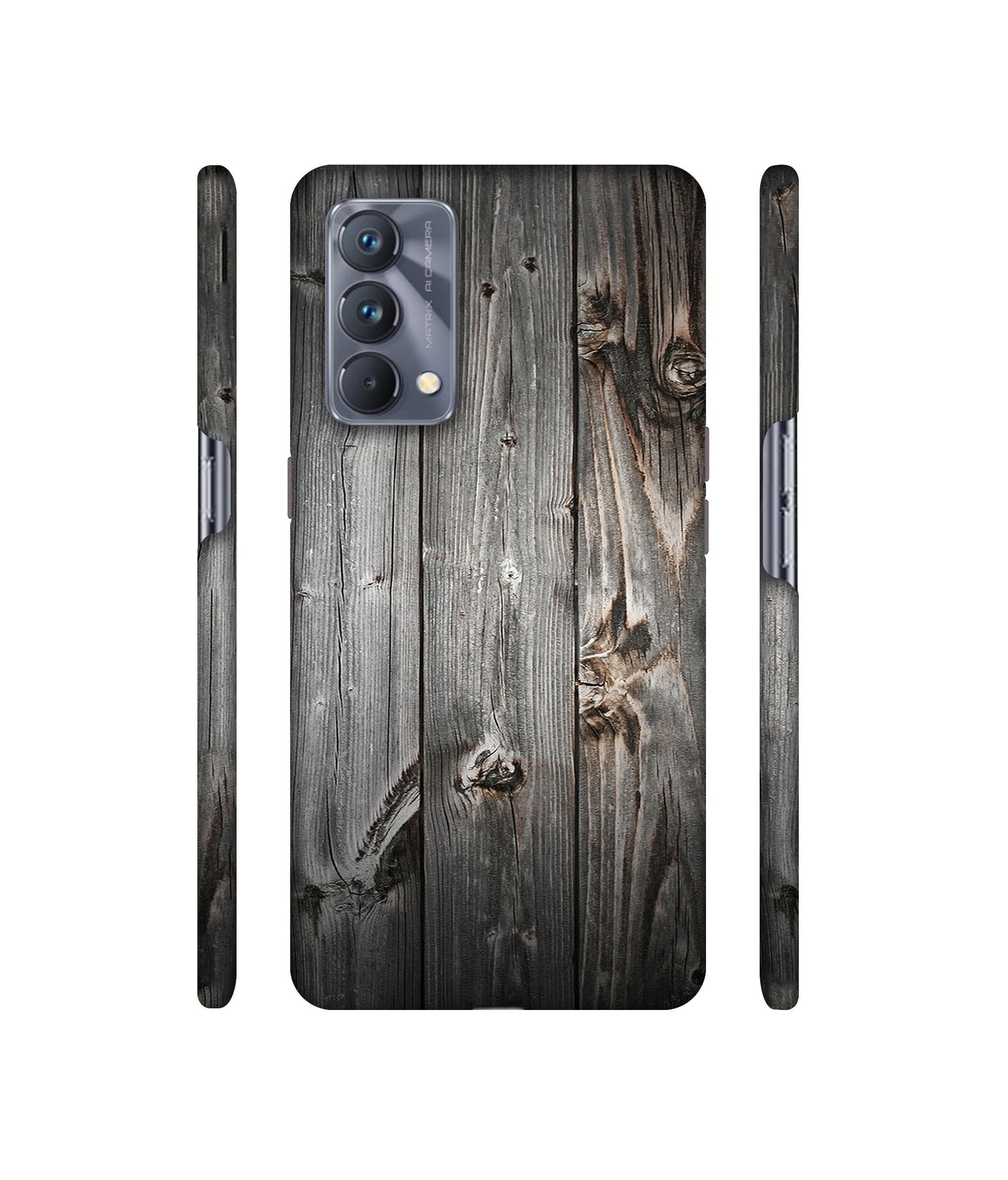 Grey Wooden Texture Designer Hard Back Cover for Realme GT Master Edition