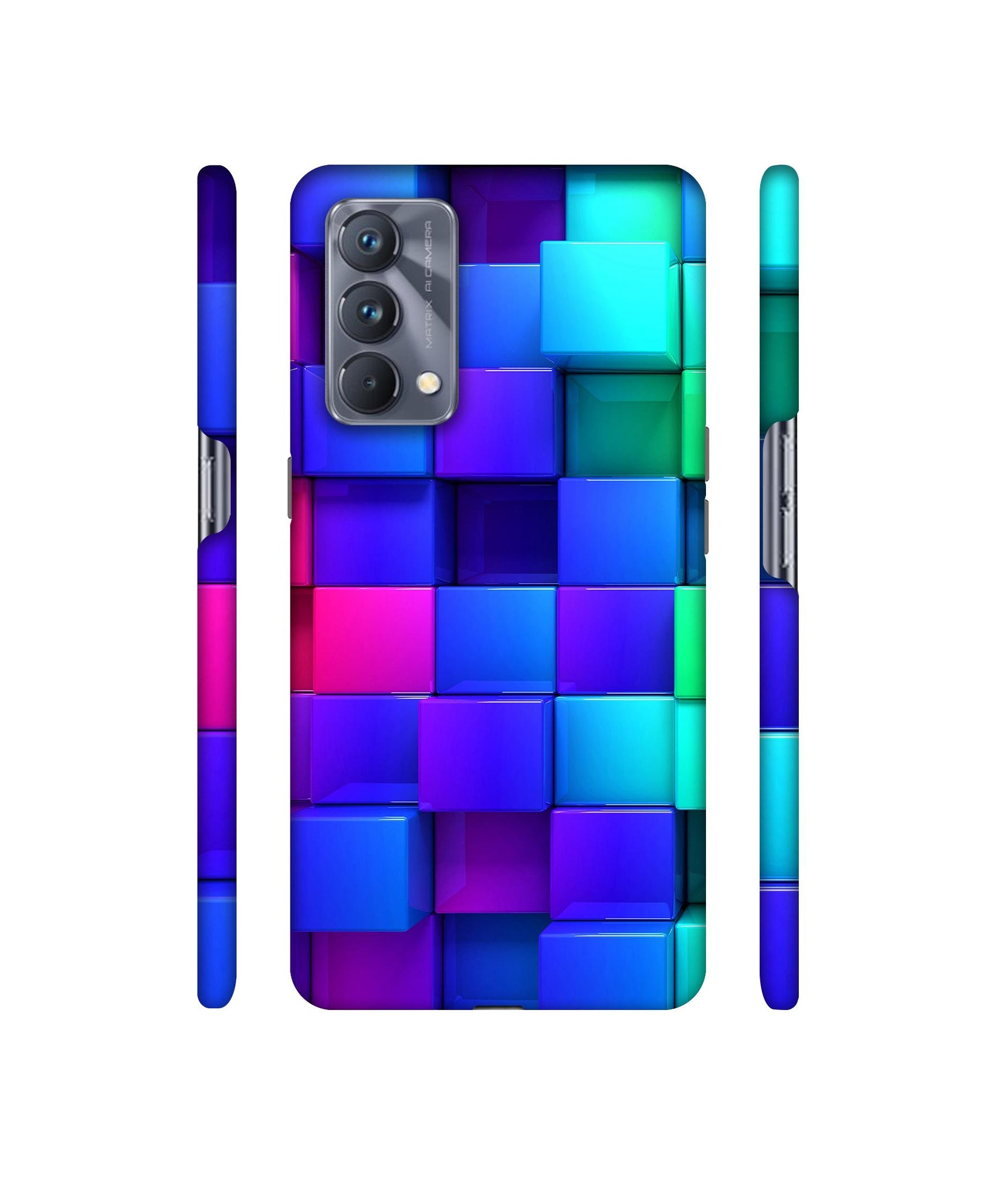 Blocks Rainbow 3D Graphics Designer Hard Back Cover for Realme GT Master Edition