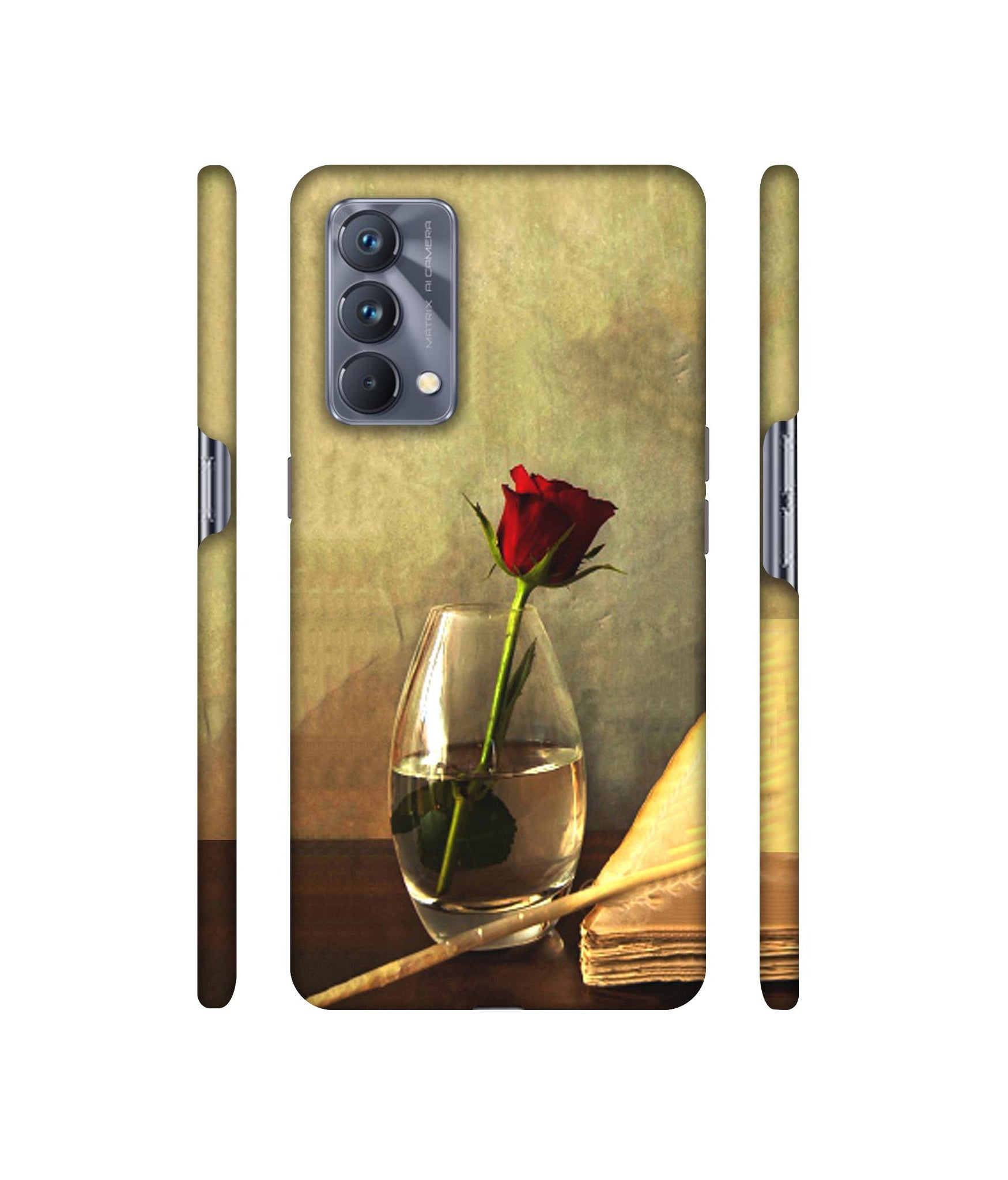 Red Rose in Glass Designer Hard Back Cover for Realme GT Master Edition