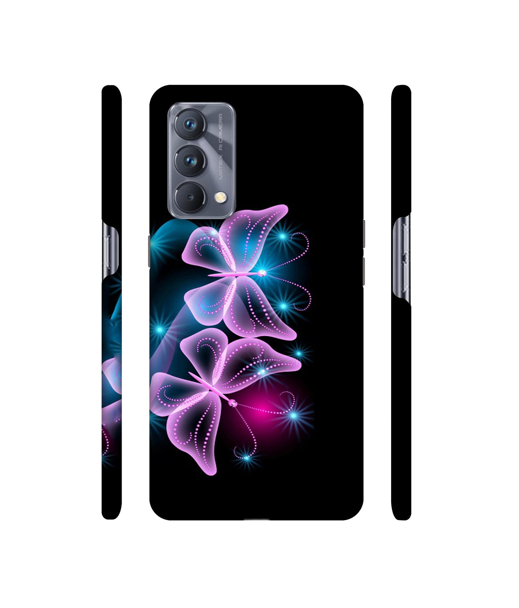 Butterflies Neon Light Designer Hard Back Cover for Realme GT Master Edition