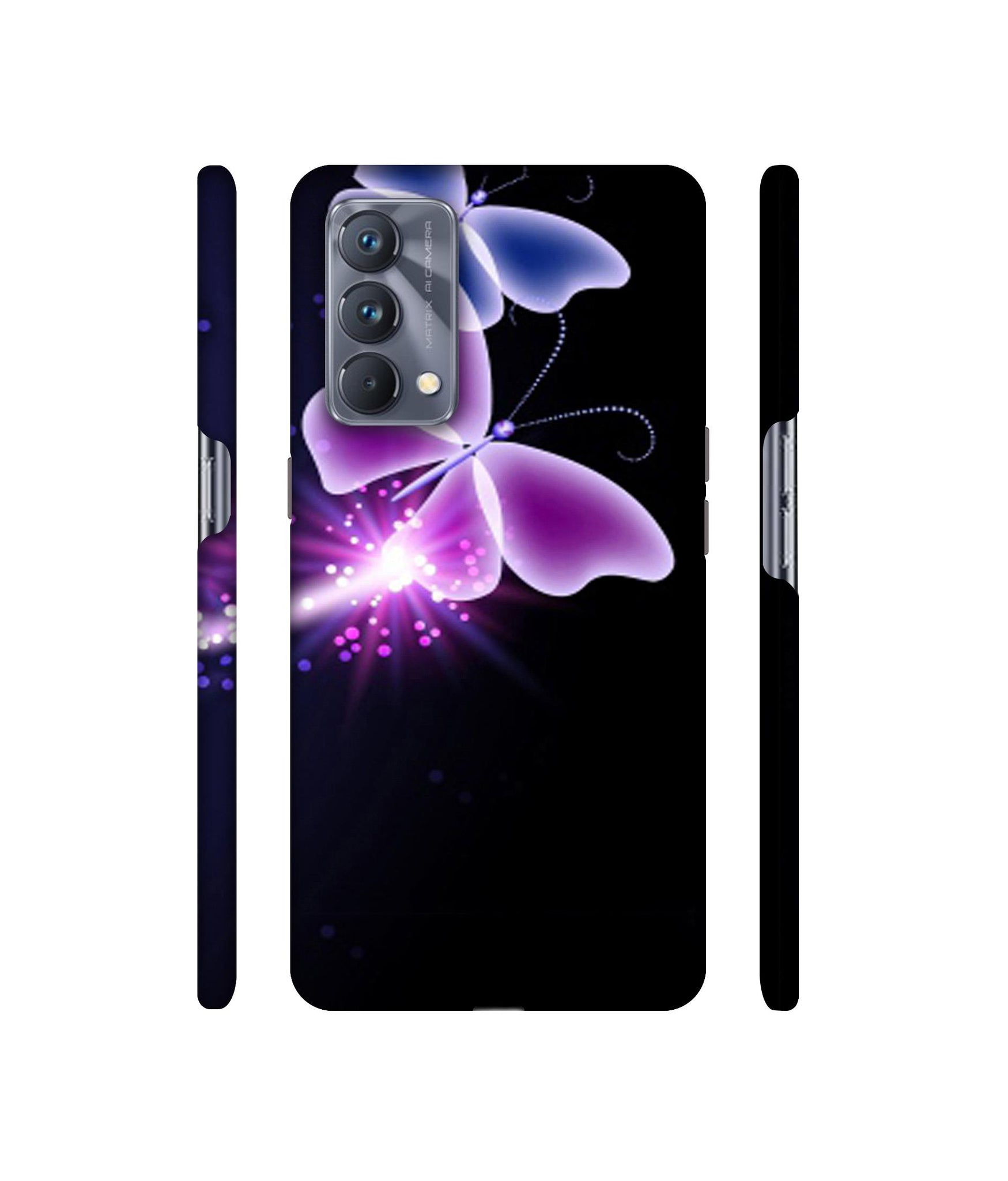 Neon Butterfly Light Abstract Shine Designer Hard Back Cover for Realme GT Master Edition