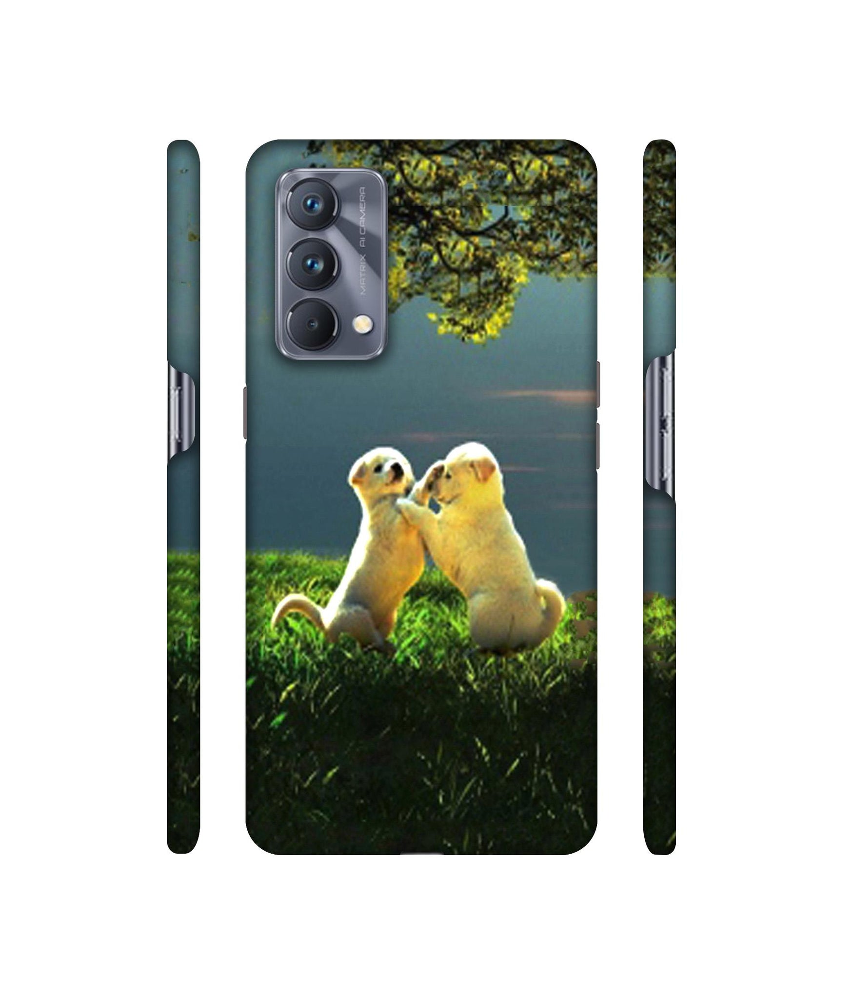 Puppy Couple Play Kids Nature Designer Hard Back Cover for Realme GT Master Edition